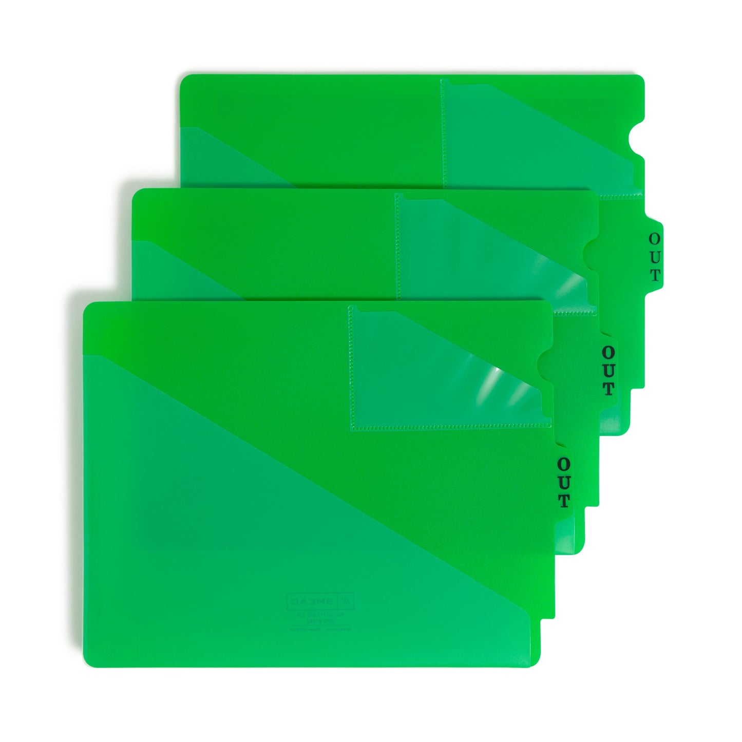 Poly End Tab Out-Guides, Green Color, Extra Wide Letter Size, Set of 50, 086486619622