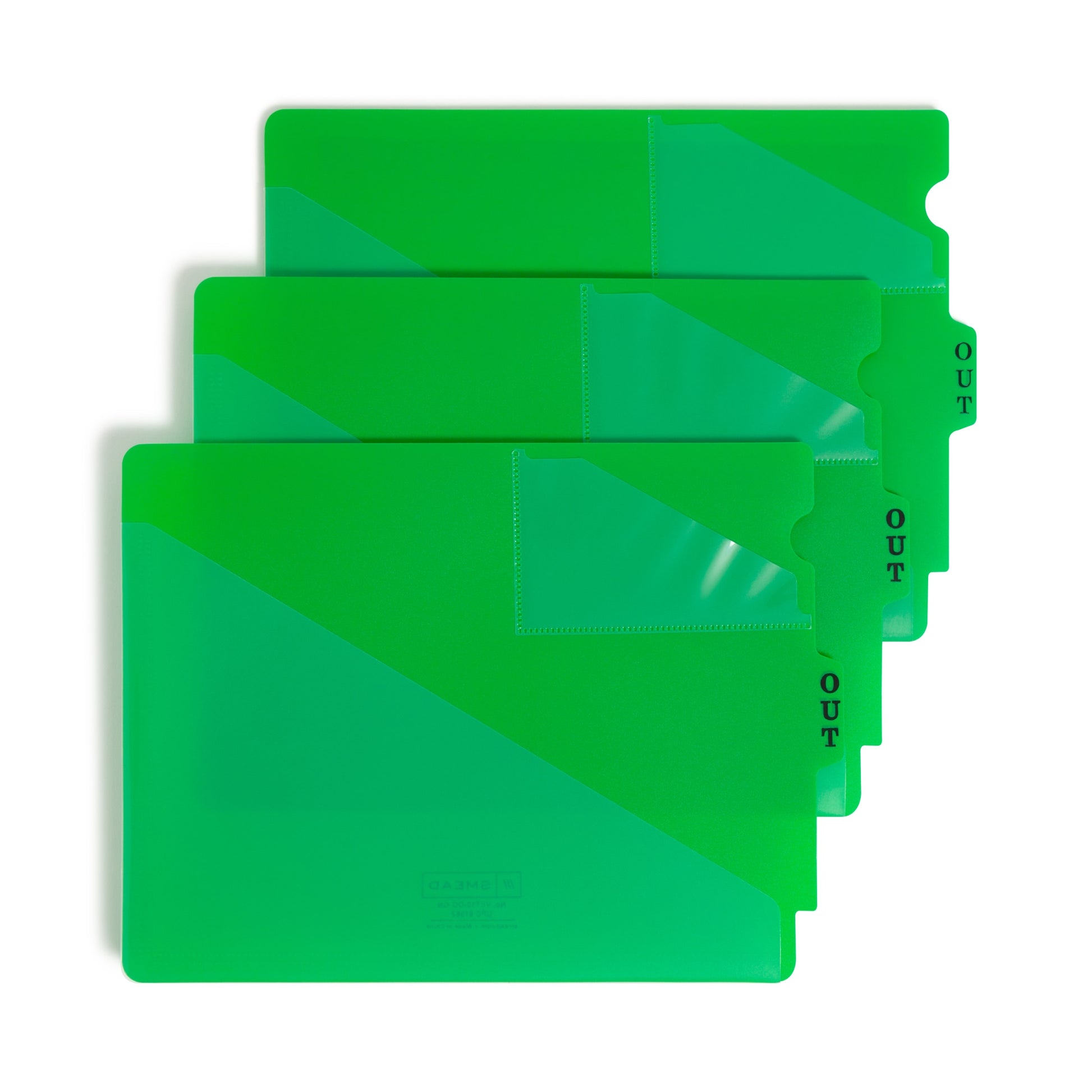 Poly End Tab Out-Guides, Green Color, Extra Wide Letter Size, Set of 50, 086486619622