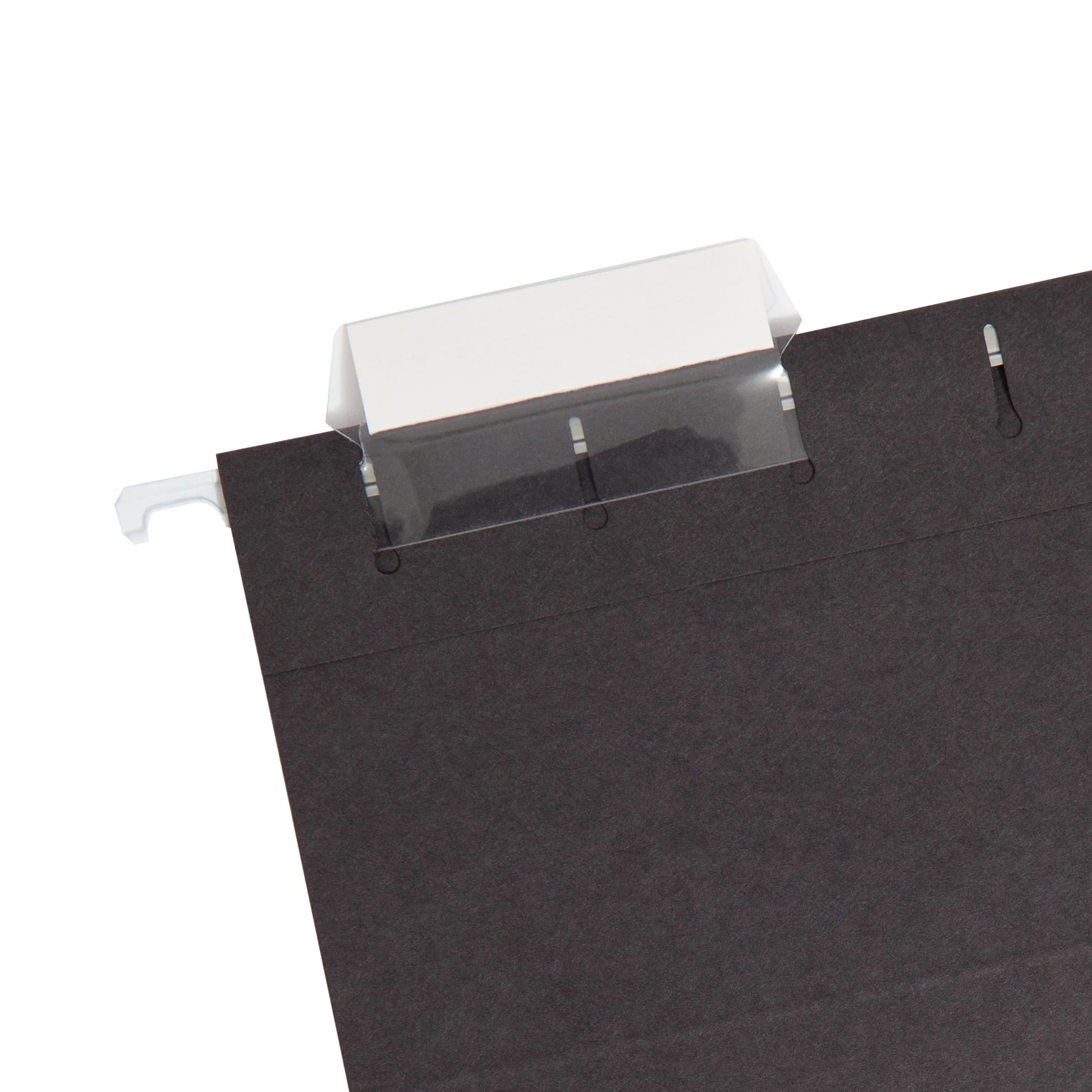 Standard Hanging File Folders with 1/5-Cut Tabs, Black Color, Letter Size, Set of 25, 086486640626