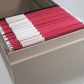 Standard Hanging File Folders with 1/5-Cut Tabs, Red Color, Letter Size, Set of 25, 086486640671