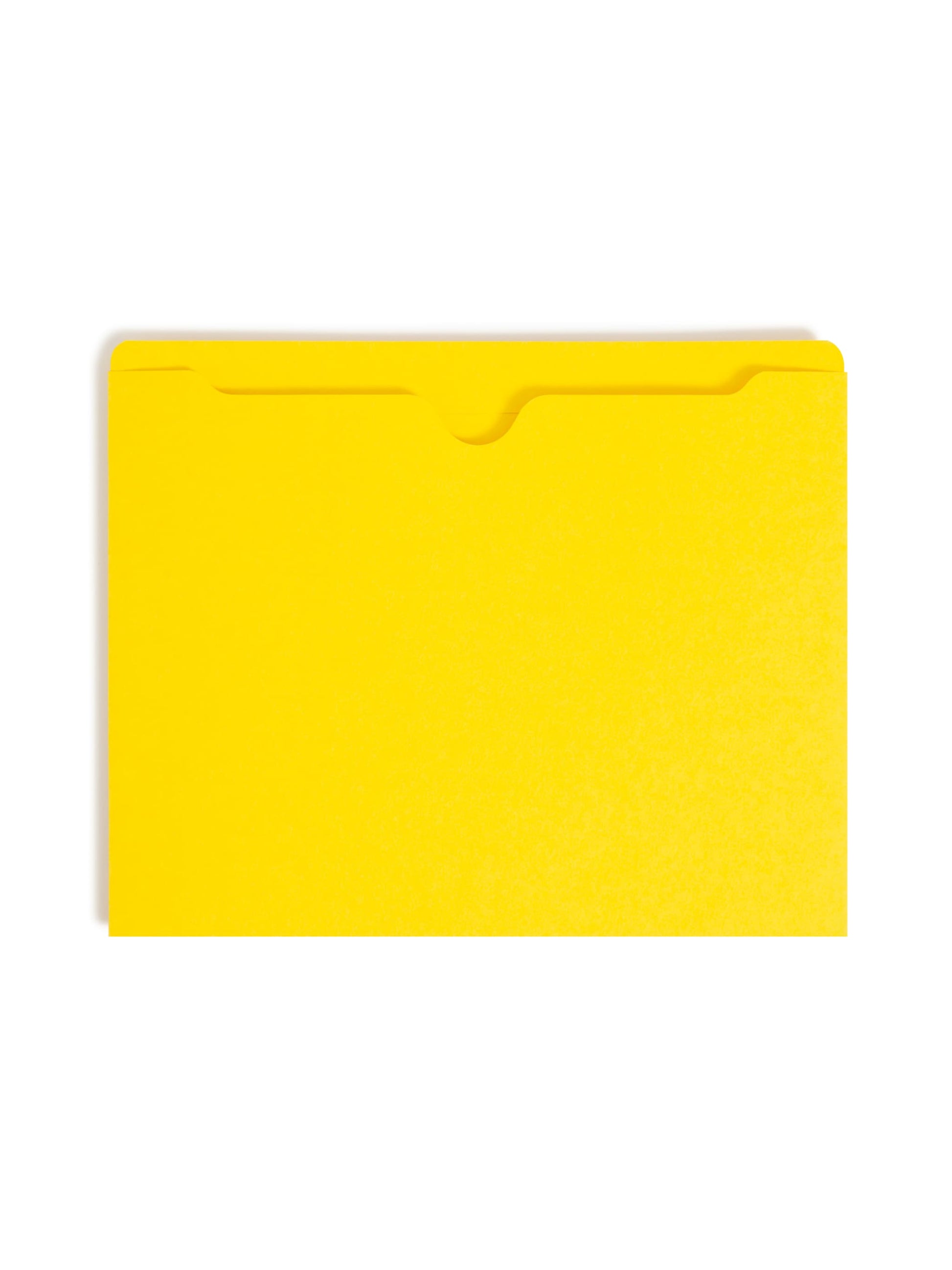 Colored File Jackets, Reinforced Straight-Cut Tab, No Expansion, Yellow Color, Letter Size, Set of 100, 30086486755116