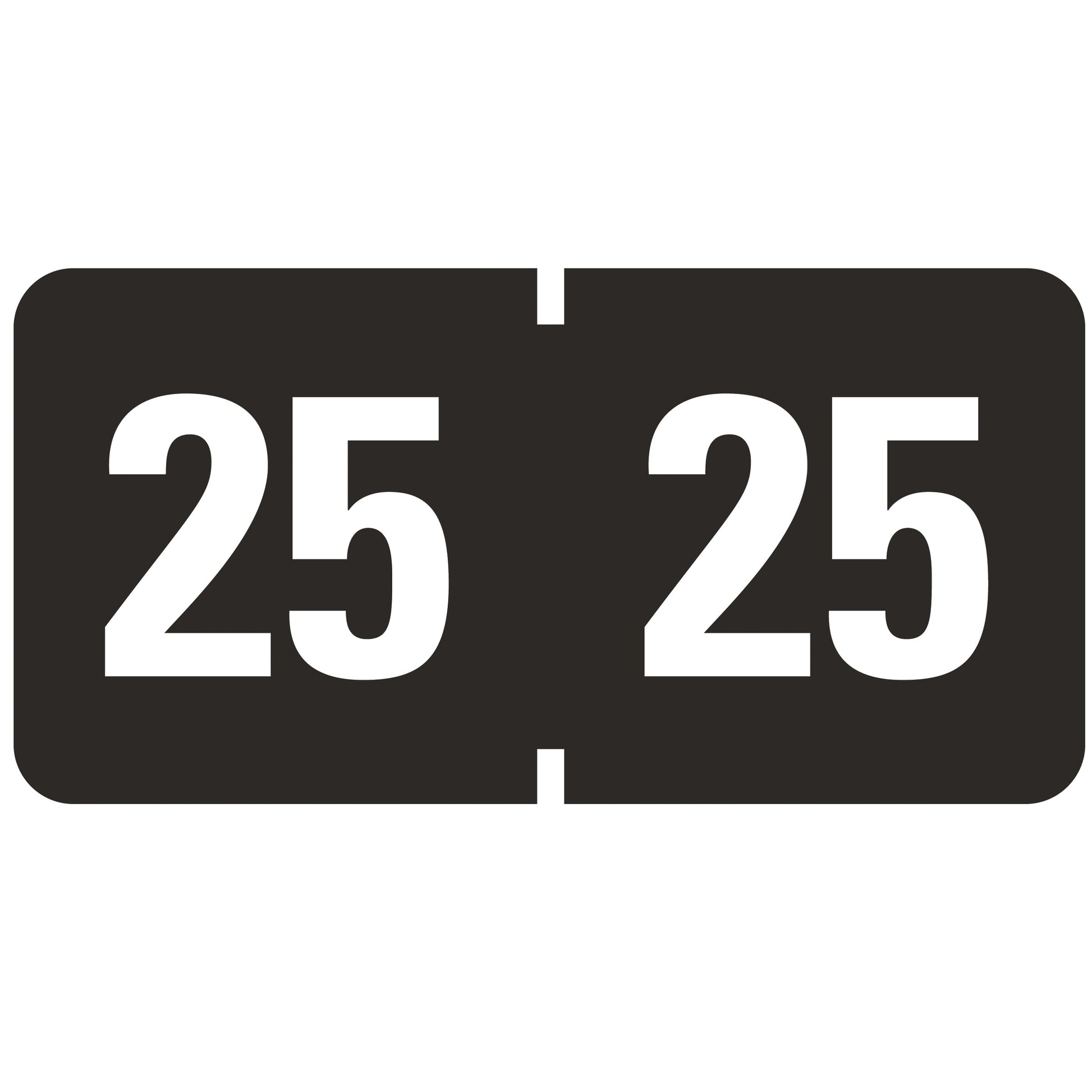 ETYJ Color-Coded Year Labels, Black Color, 1-1/2" X 3/4" Size, Set of 50, 086486683258