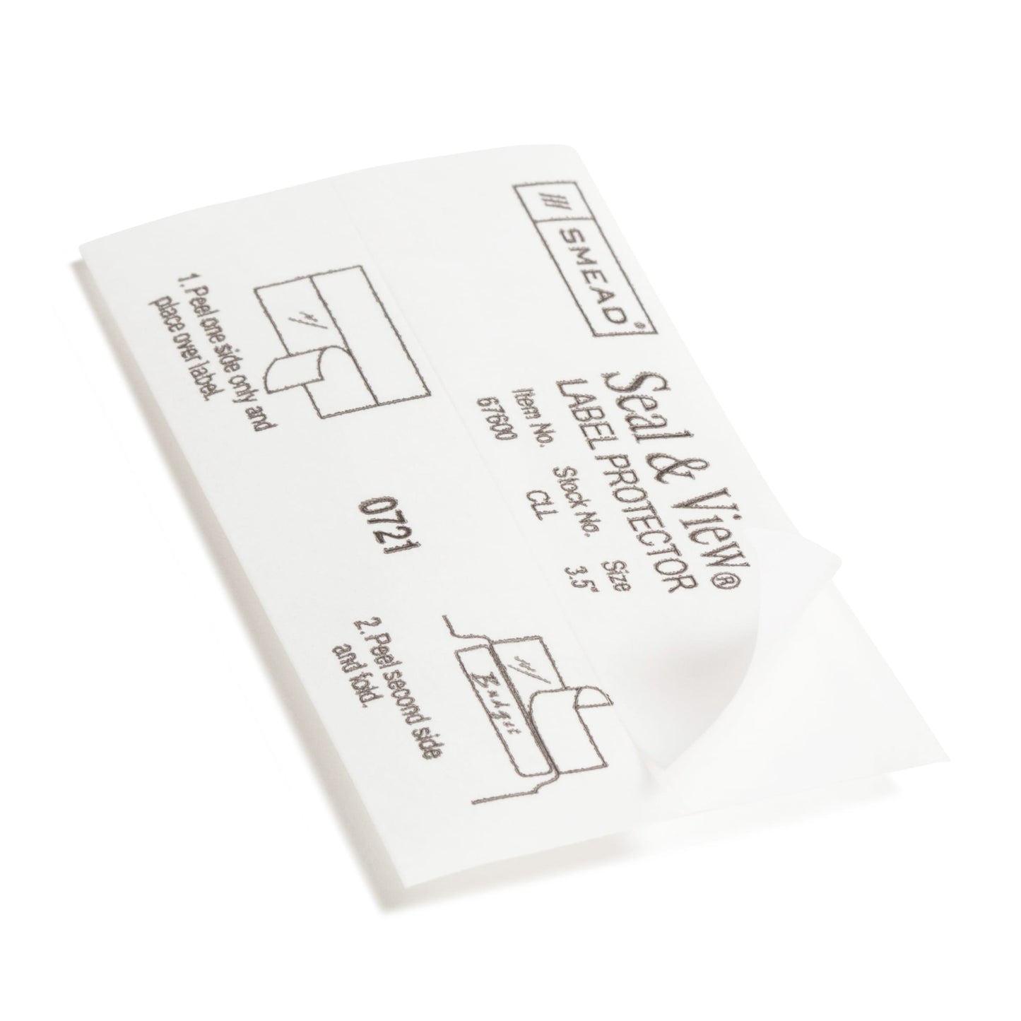 Seal and View® Clear Label Protectors, Clear Color, 3-1/2" X 1-11/16" Size, Set of 100, 086486676007