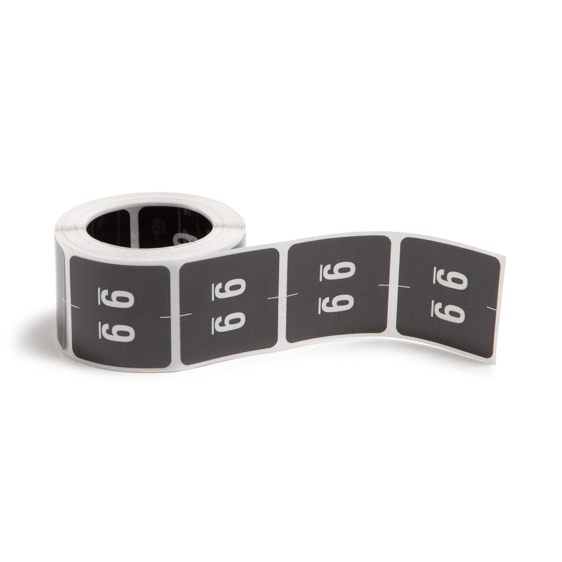 DCC Color-Coded Numeric Labels - Rolls, Black Color, 1-1/2" X 1-1/2" Size, Set of 250, 086486674294