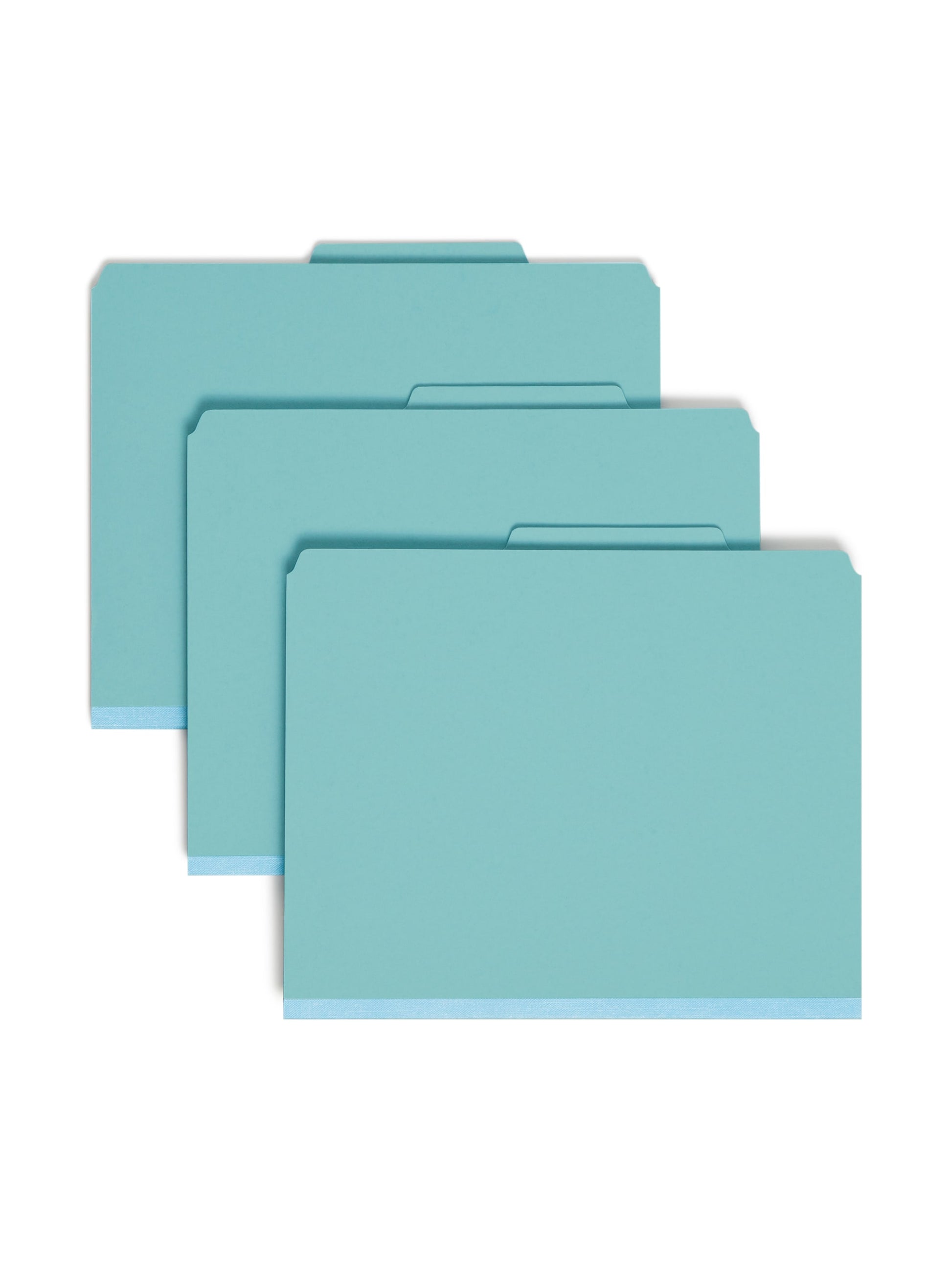 SafeSHIELD® Pressboard Classification File Folders, 3 Dividers, 3 inch Expansion, 2/5-Cut Tab, Blue Color, Letter Size, Set of 0, 30086486140943
