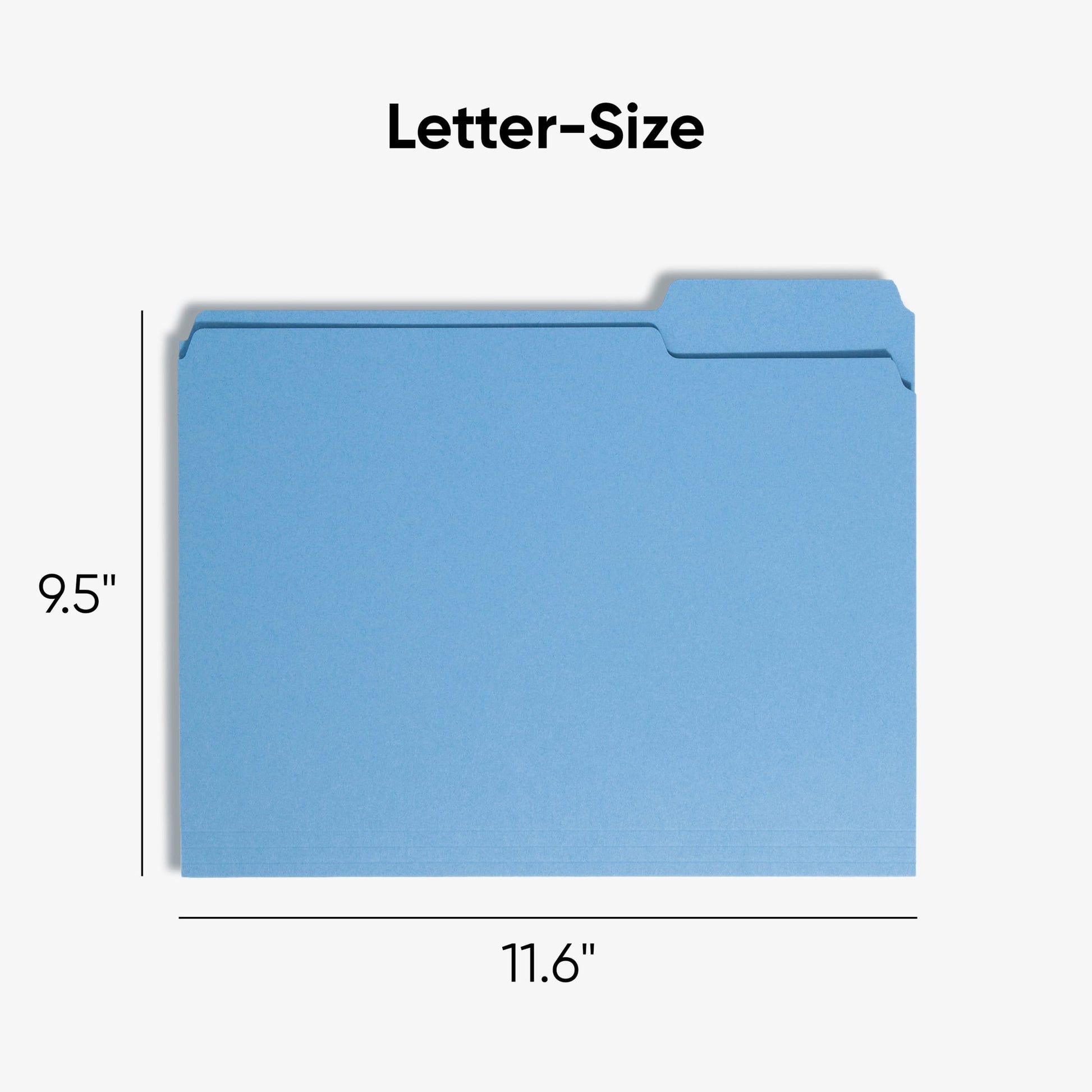 Standard File Folders, 1/3-Cut Tab, Blue Color, Letter Size, Set of 100, 086486120432