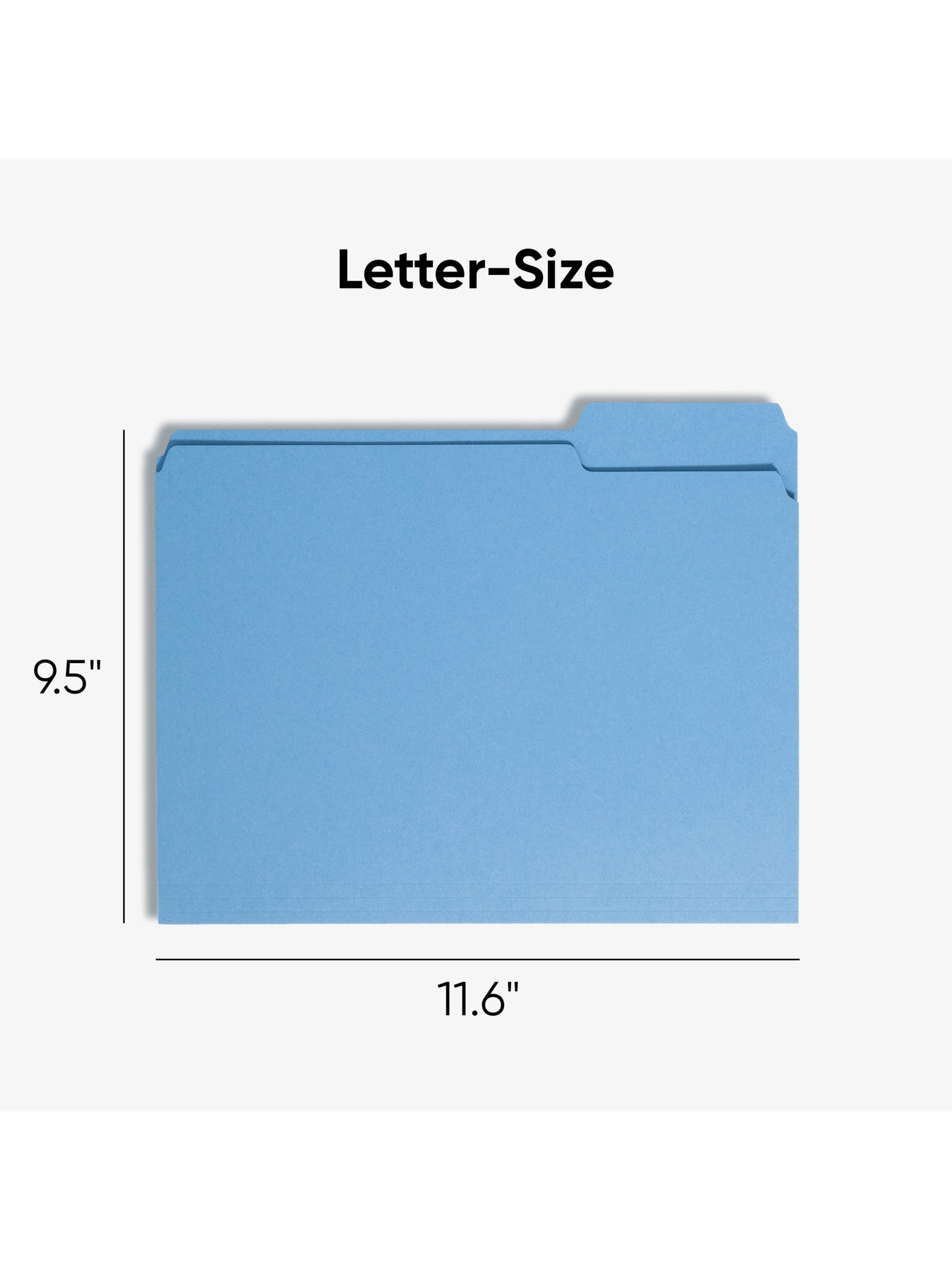 Standard File Folders, 1/3-Cut Tab, Blue Color, Letter Size, Set of 100, 086486120432