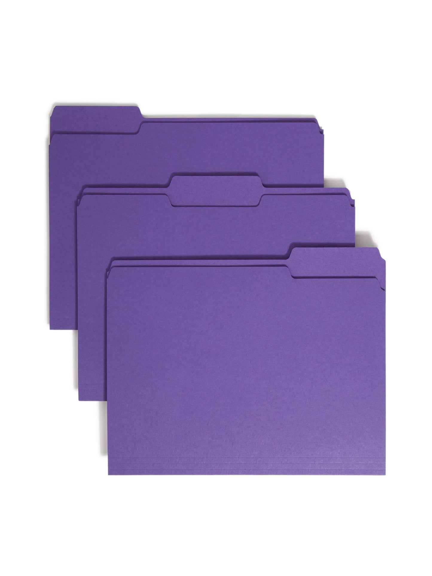 Standard File Folders, 1/3-Cut Tab, Purple Color, Letter Size, Set of 100, 086486130431