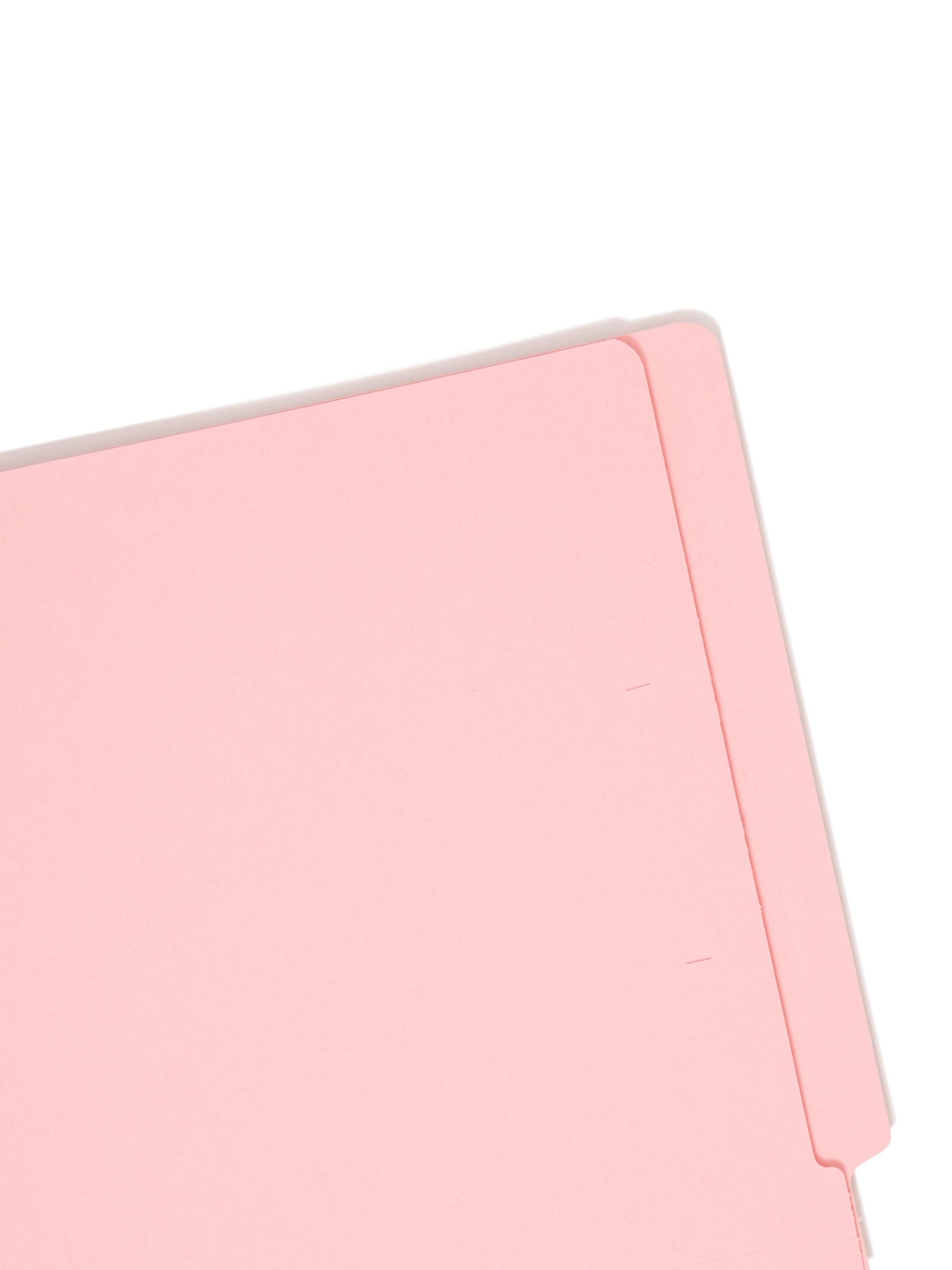 Shelf-Master® Reinforced Tab End Tab File Folders, Straight-Cut Tab, Pink Color, Letter Size, Set of 100, 086486256100