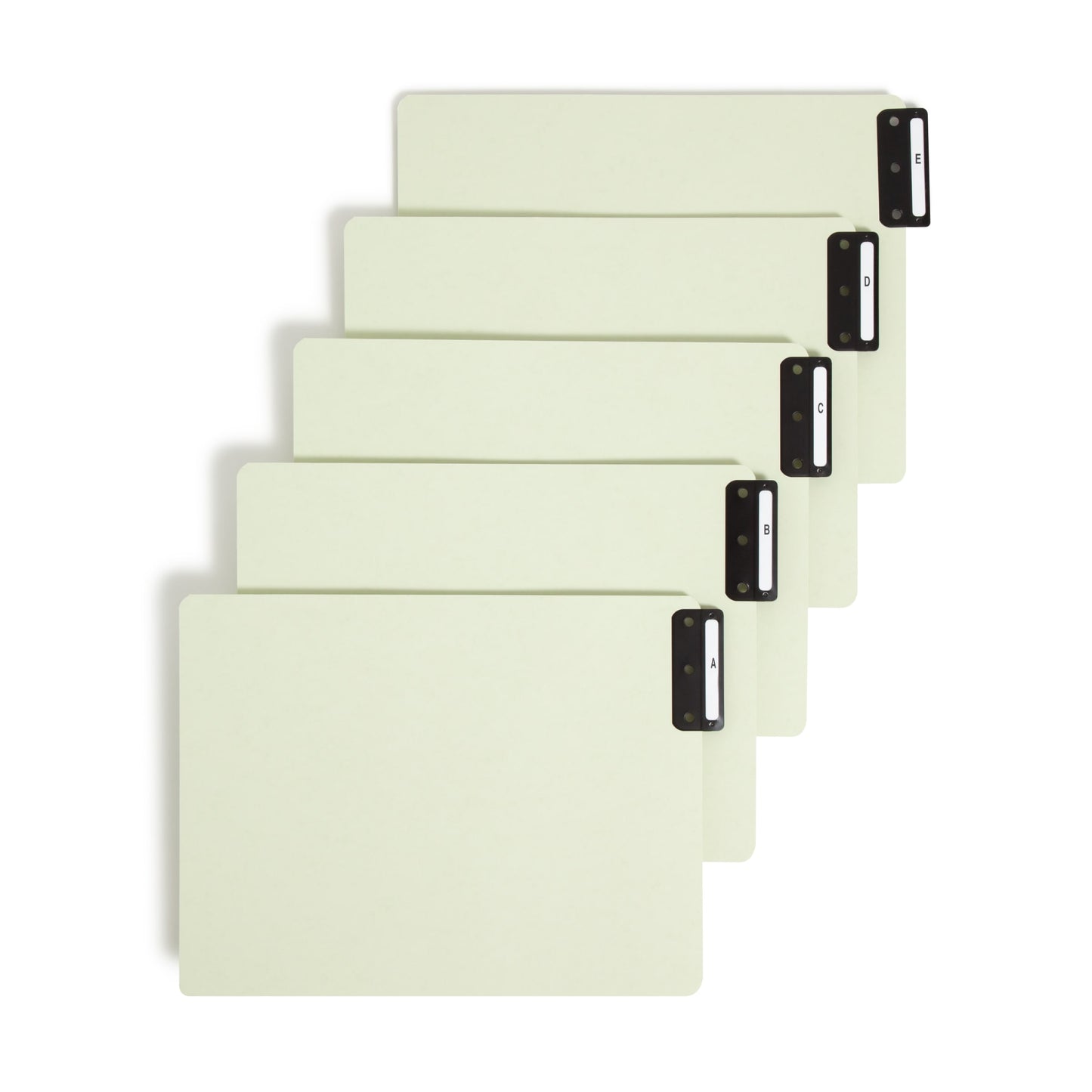 100% Recycled End Tab Pressboard Extra-Wide Filing Guides with Metal Tabs, A-Z, Gray/Green Color, Extra Wide Letter Size, Set of 25, 086486616768