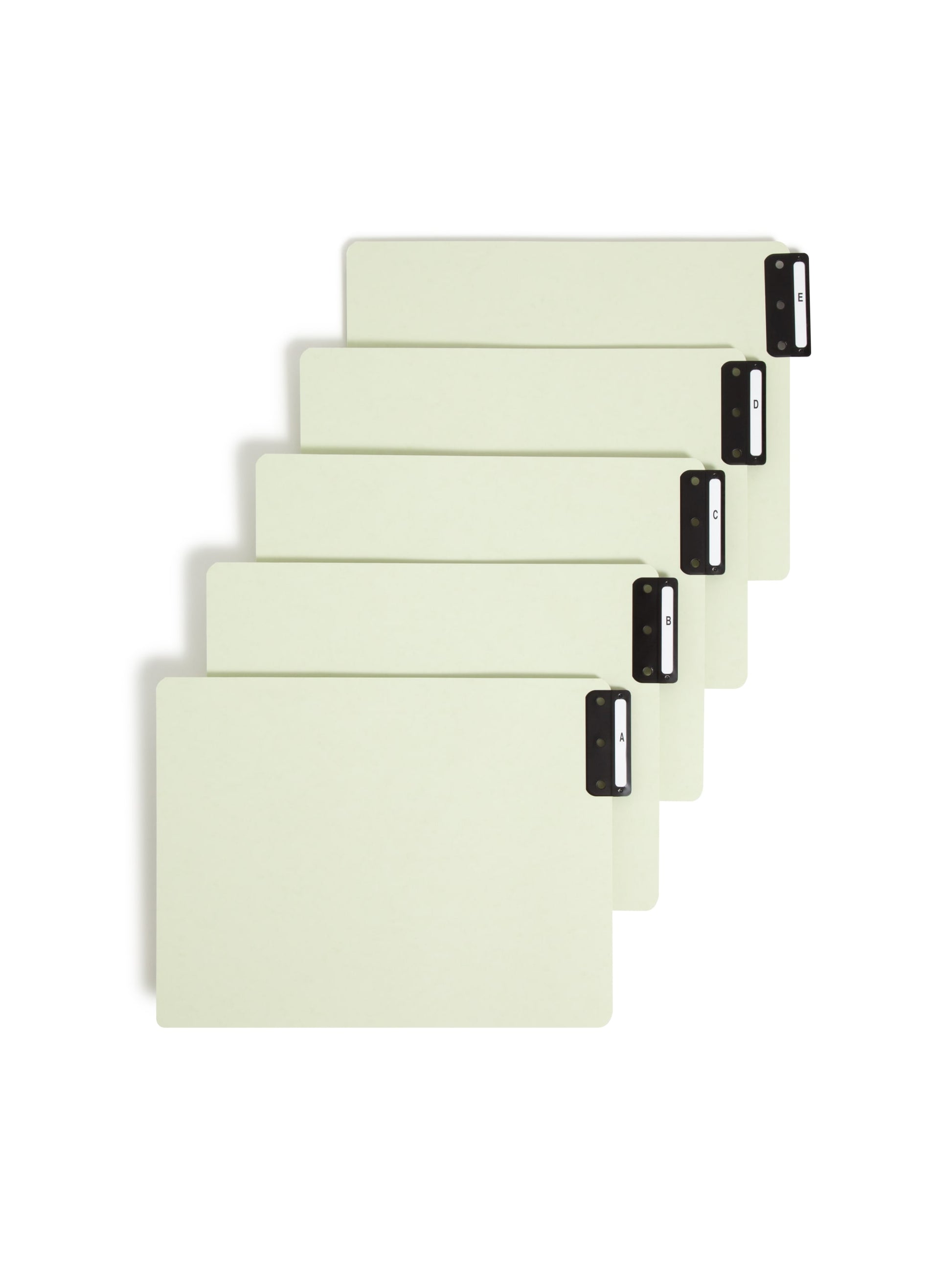 100% Recycled End Tab Pressboard Extra-Wide Filing Guides with Metal Tabs, A-Z, Gray/Green Color, Extra Wide Letter Size, Set of 25, 086486616768