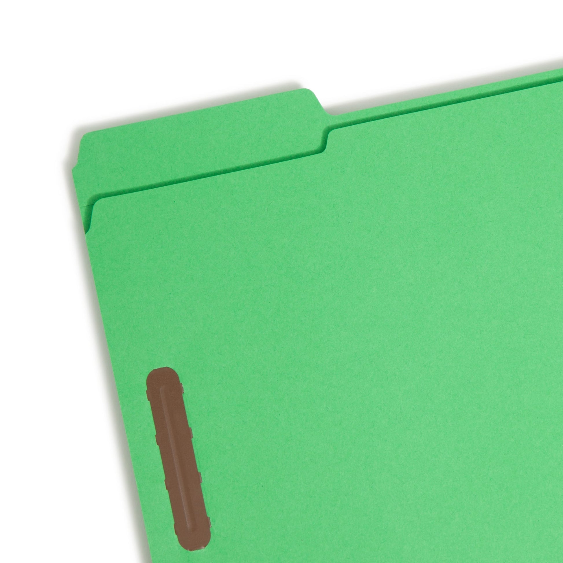Reinforced Tab Fastener File Folders, 1/3-Cut Tab, 2 Fasteners, Green Color, Letter Size, Set of 50, 086486121408