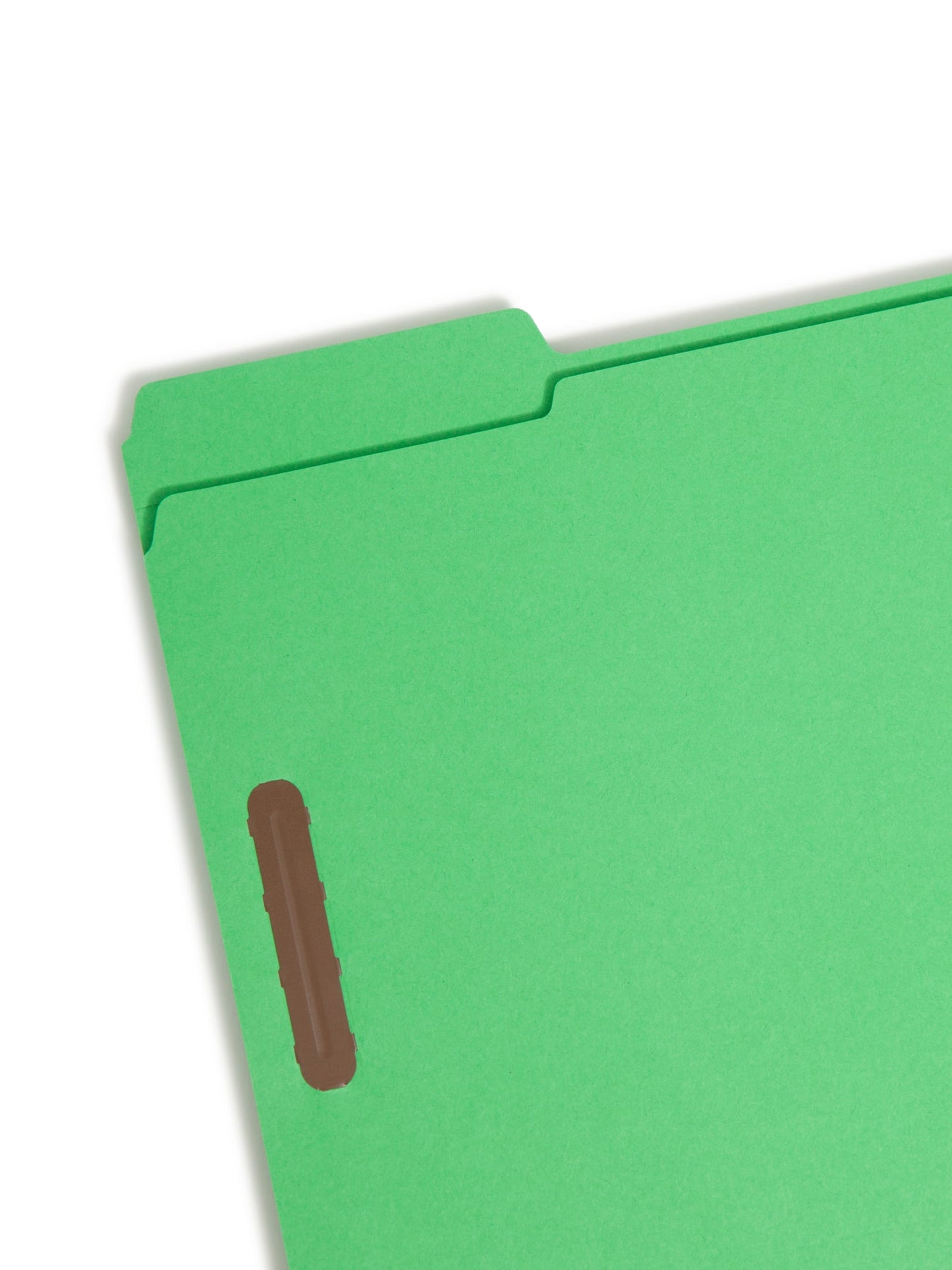 Reinforced Tab Fastener File Folders, 1/3-Cut Tab, 2 Fasteners, Green Color, Letter Size, Set of 50, 086486121408