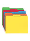 Reinforced Tab File Folders, 1/3-Cut Tab, Assorted Colors Color, Letter Size, Set of 100, 086486119931