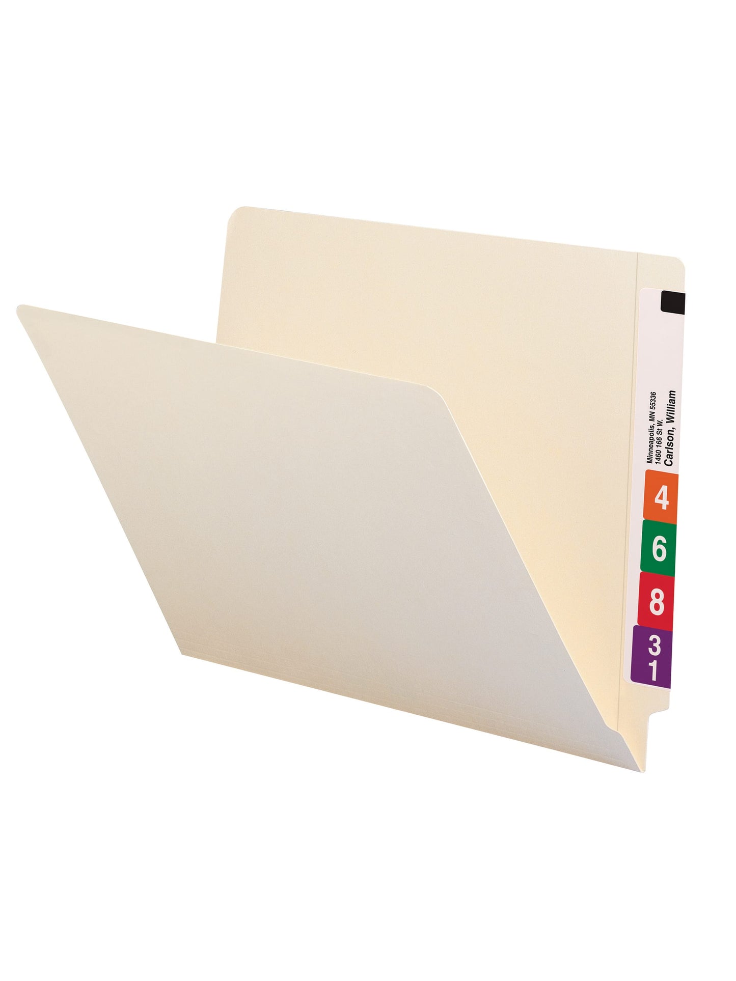 Shelf-Master® Reinforced End Tab File Folders, Straight-Cut Tab, 9-1/2 inch Front, Manila Color, Letter Size, Set of 100, 086486241106