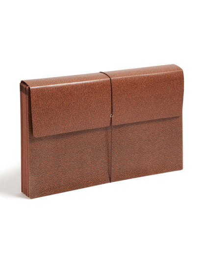 Redrope-Printed Expanding Wallets with Elastic Cord, Redrope Gusset, 3-1/2 Inch Expansion, Brown Color, Legal Size, Set of 10, 30086486713567