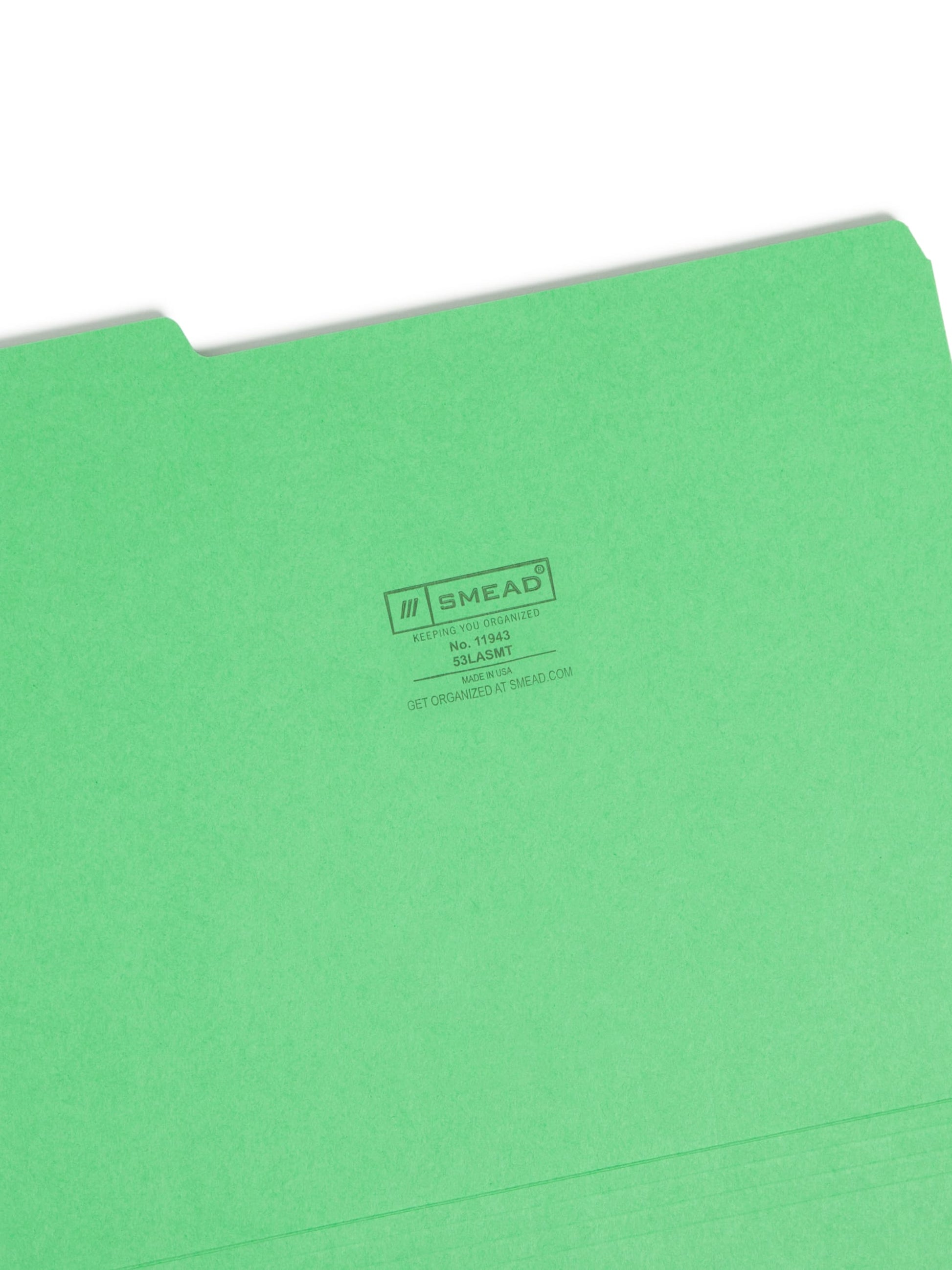 Standard File Folders, 1/3-Cut Tab, Assorted Colors Color, Letter Size, Set of 100, 086486119436