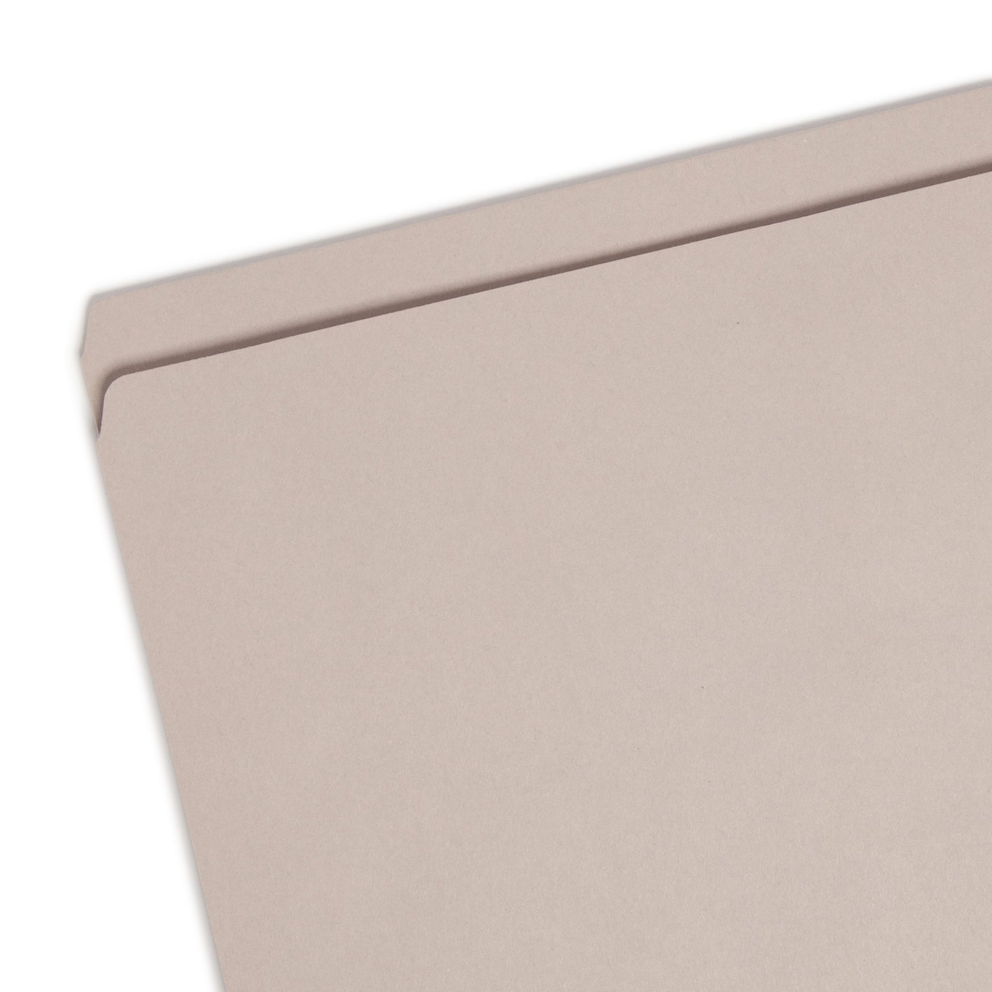 Reinforced Tab File Folders, Straight-Cut Tab, Gray Color, Letter Size, Set of 100, 086486123105