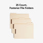 Fastener File Folders, 1/3 Cut, Manila, Letter, Manila Color, Letter Size, Set of 25, 086486145367