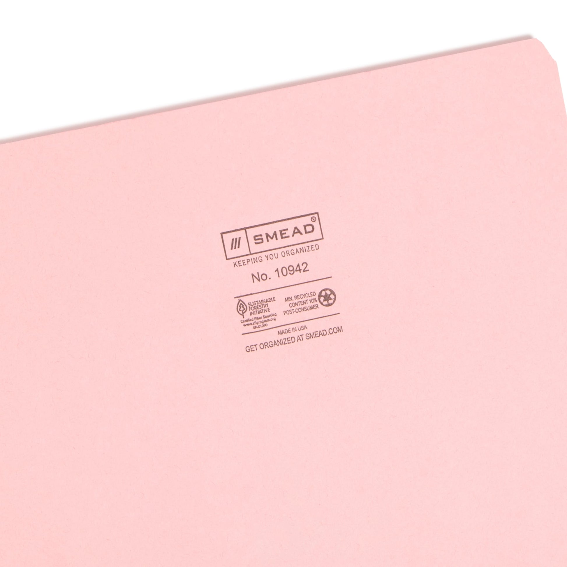 Standard File Folders, Straight-Cut Tab, Pink Color, Letter Size, Set of 100, 086486109420