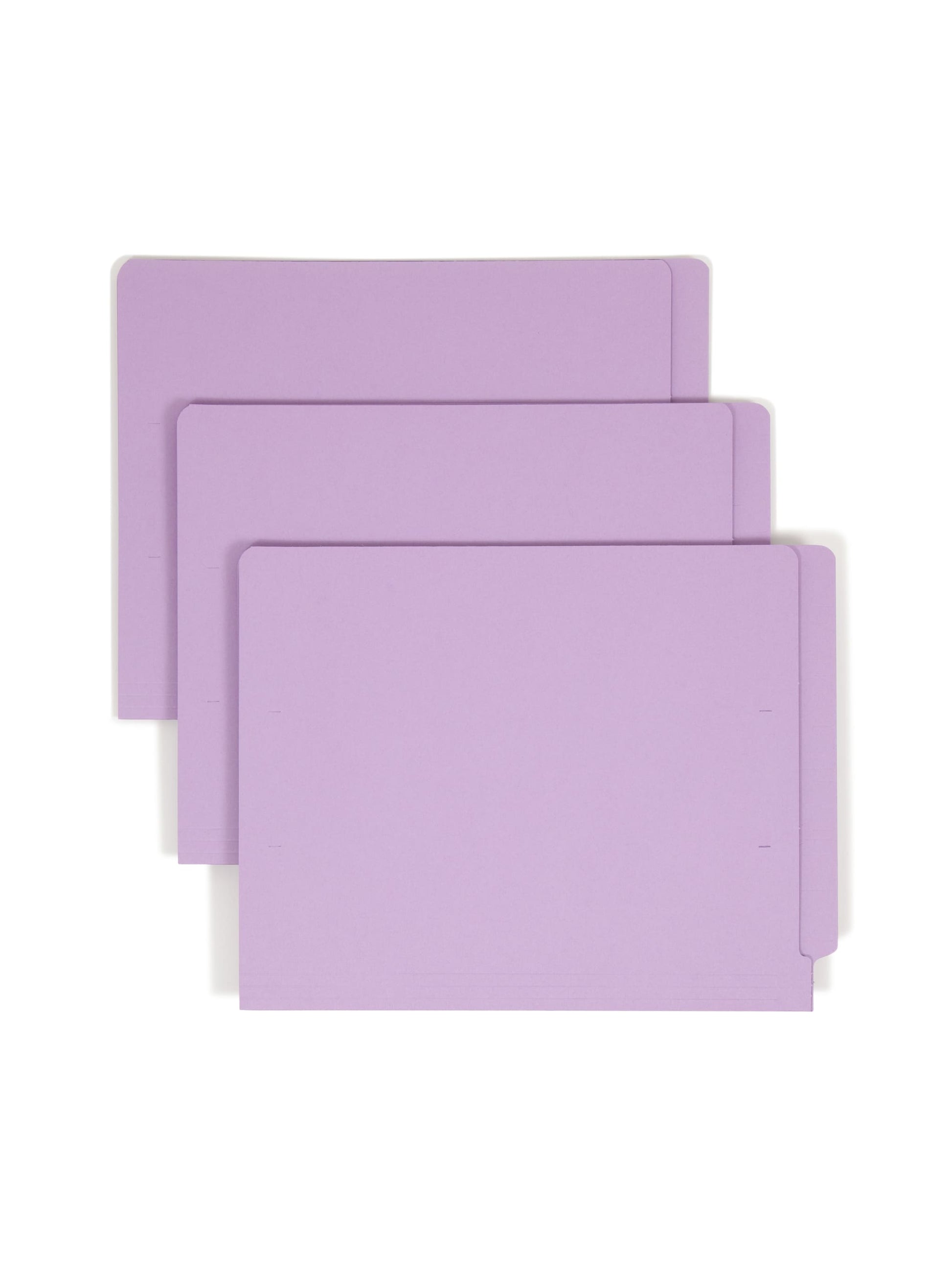 Shelf-Master® Reinforced Tab End Tab File Folders, Straight-Cut Tab, Lavender Color, Letter Size, Set of 100, 086486254106