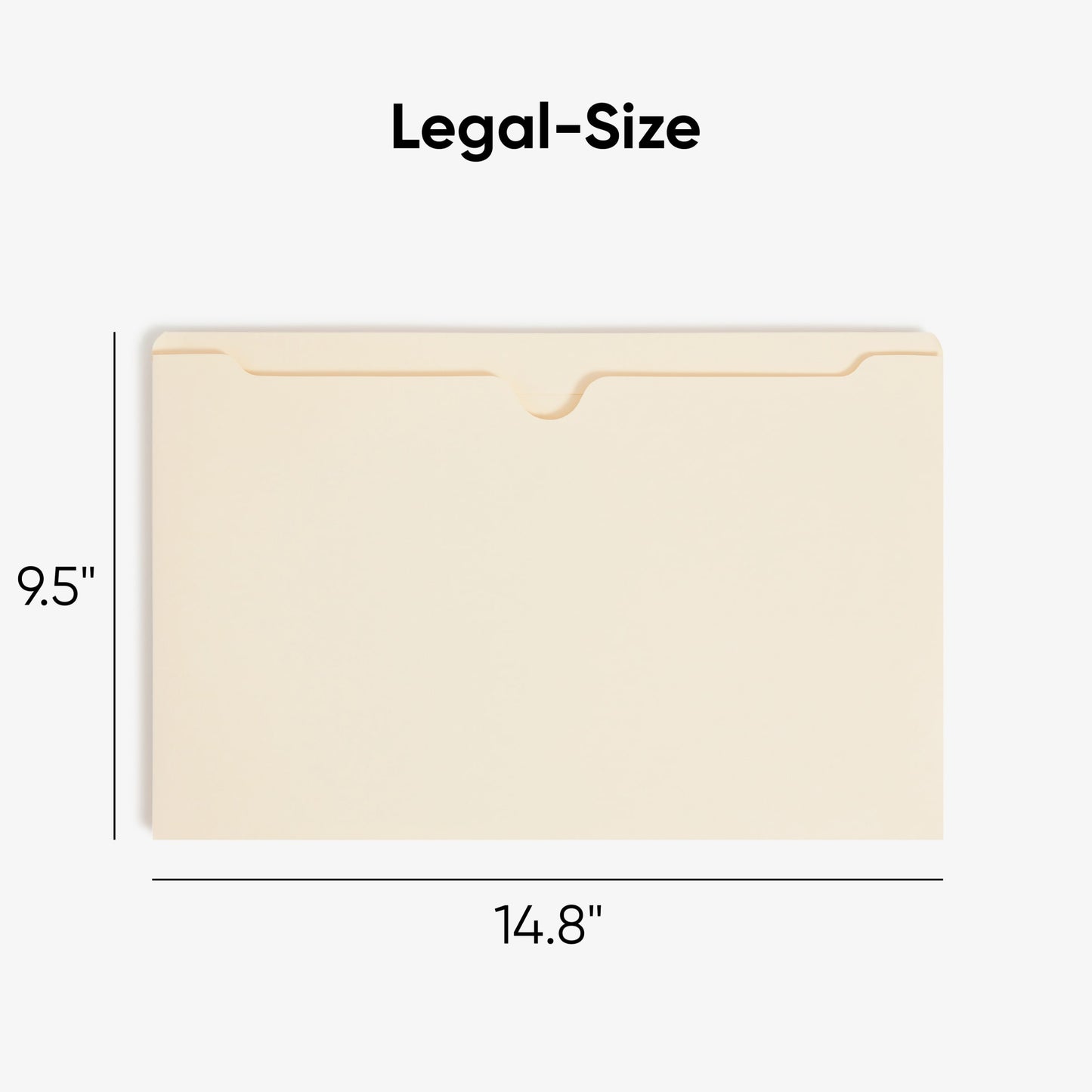 File Jackets, 2 inch Expansion, Straight-Cut Tab, Manila Color, Legal Size, Set of 50, 30086486765603