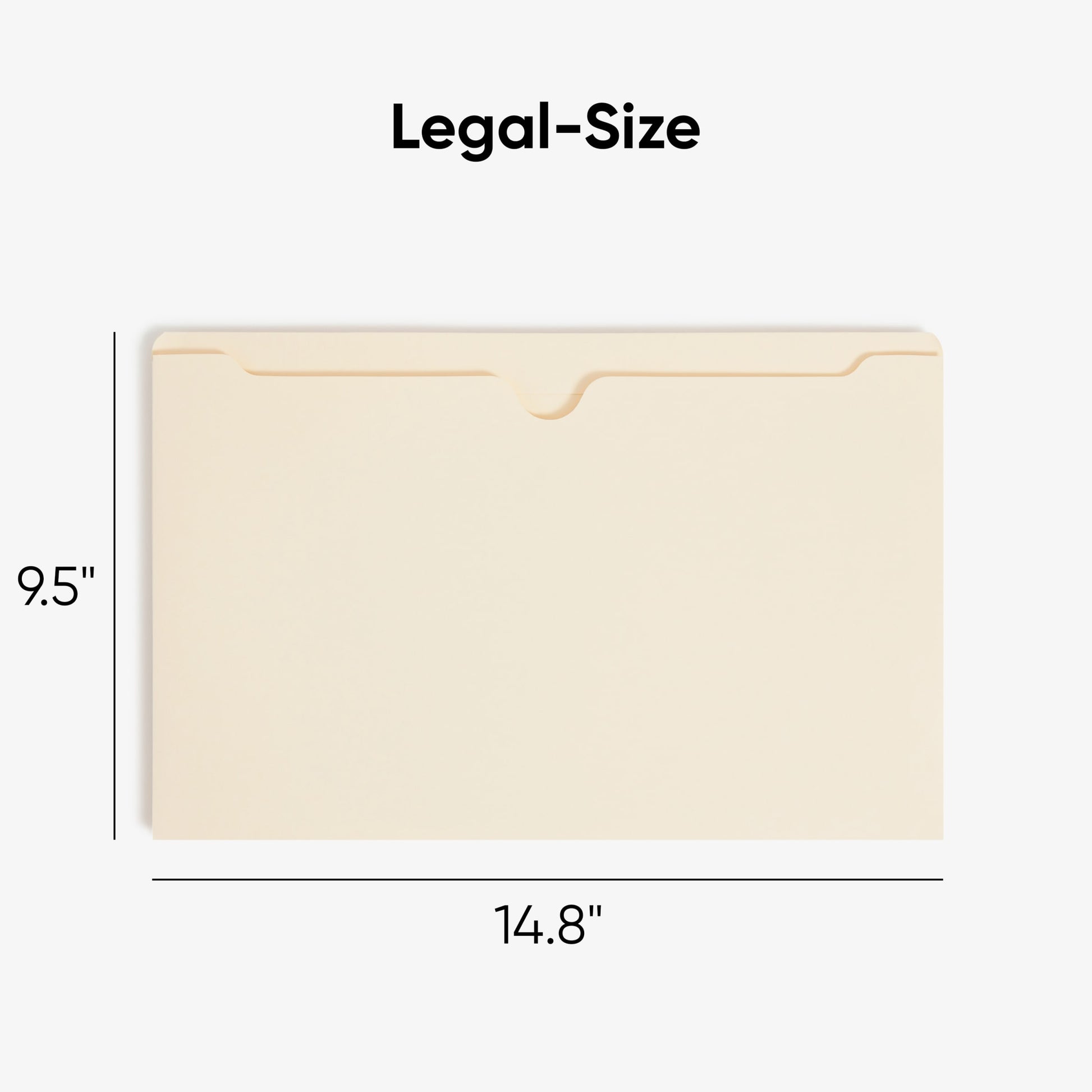 File Jackets, 2 inch Expansion, Straight-Cut Tab, Manila Color, Legal Size, Set of 50, 30086486765603