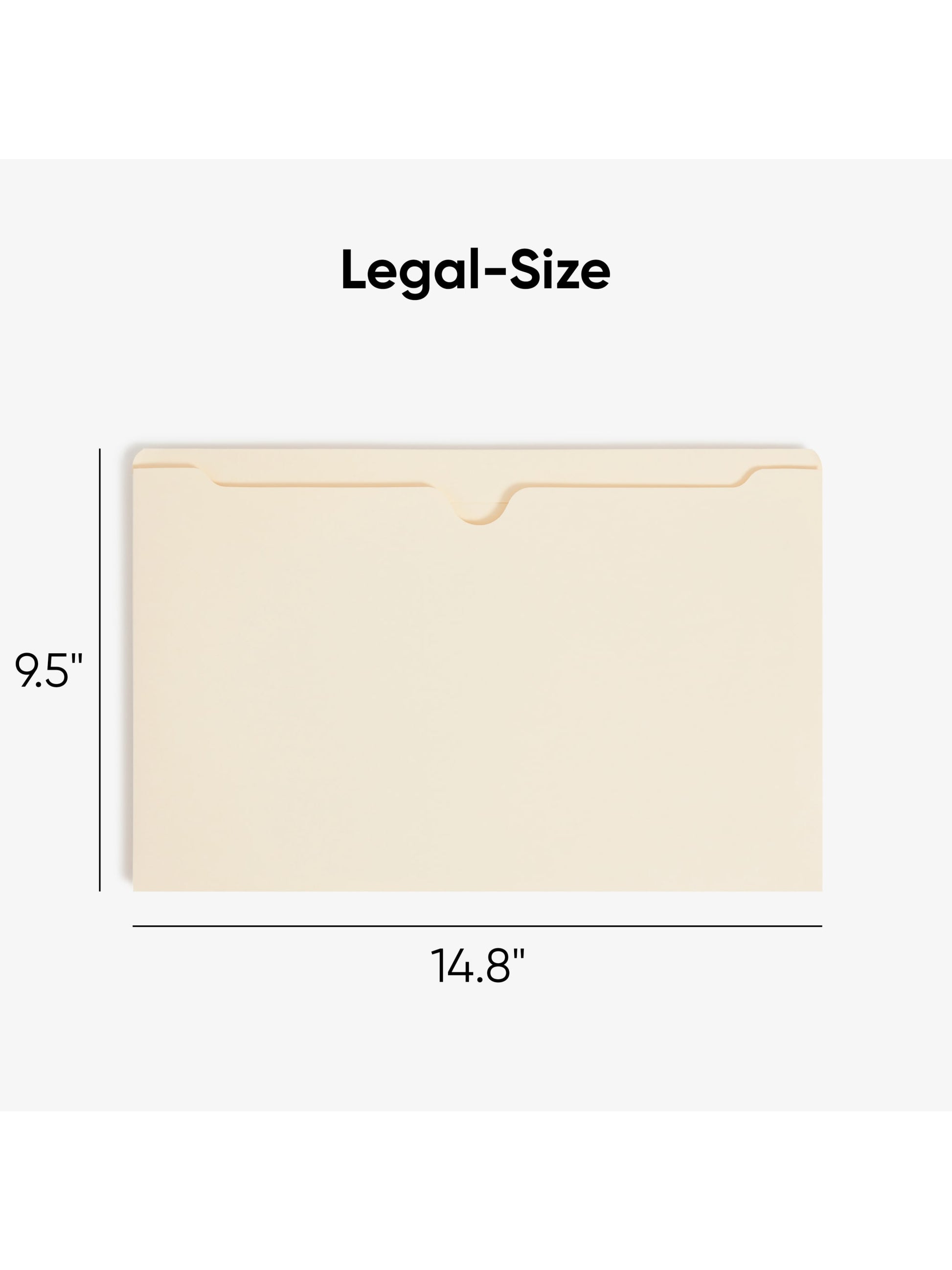 File Jackets, 2 inch Expansion, Straight-Cut Tab, Manila Color, Legal Size, Set of 50, 30086486765603