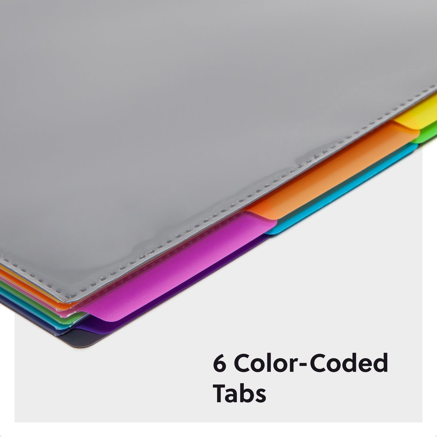 Poly Project Organizers, 12 Pockets, 1/3-Cut Tab, Gray Color, Letter Size, Set of 1, 086486892070