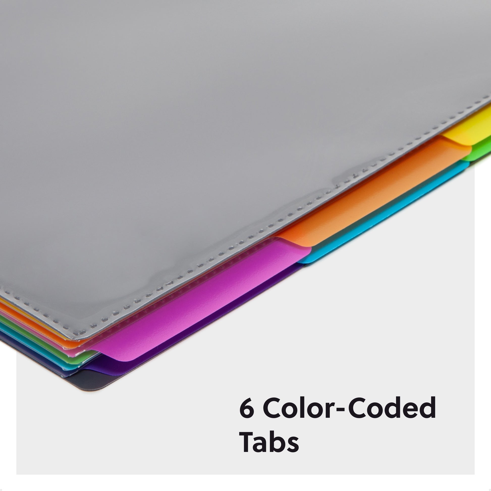 Poly Project Organizers, 12 Pockets, 1/3-Cut Tab, Gray Color, Letter Size, Set of 1, 086486892070