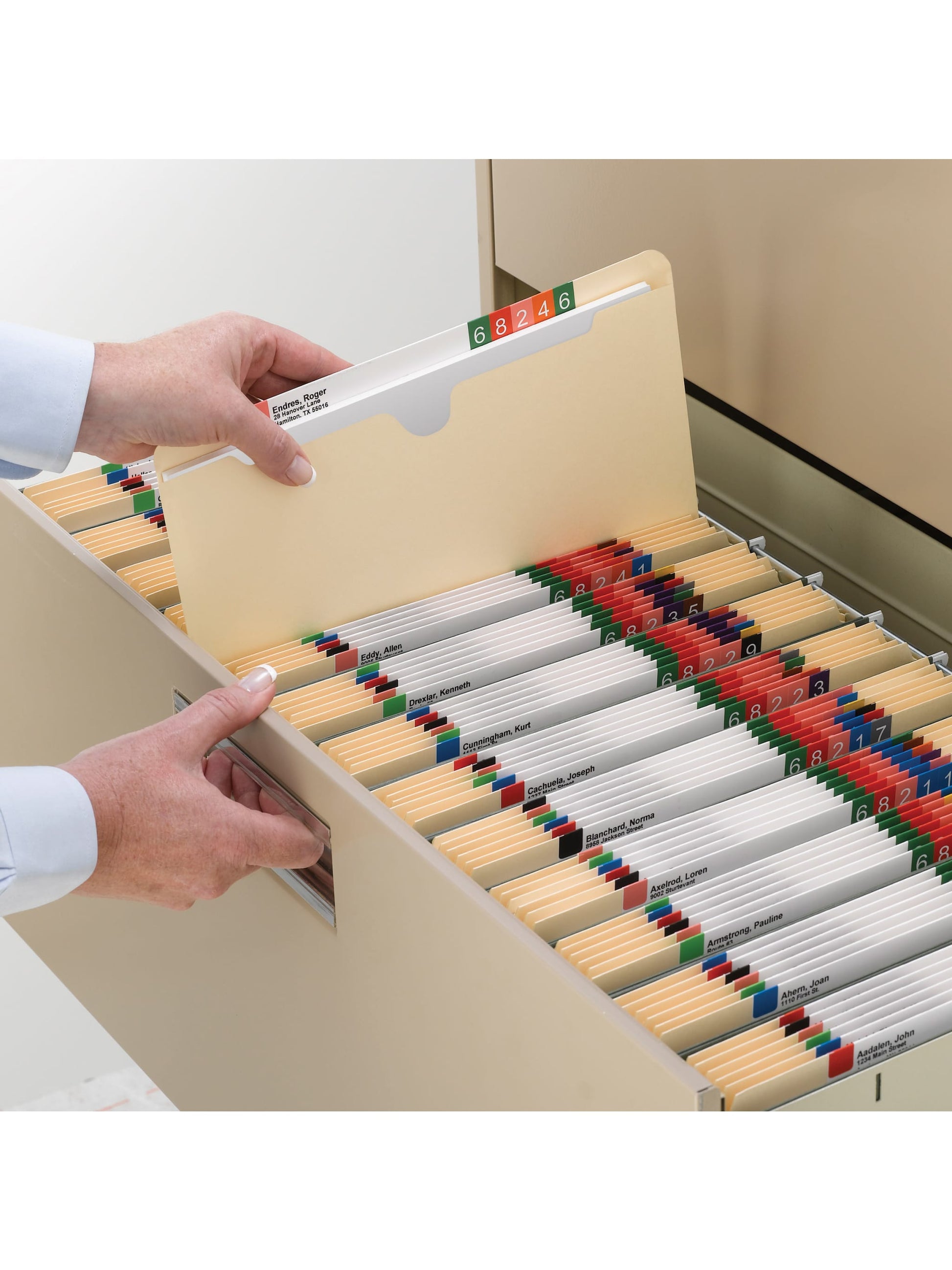 File Jackets, 2 inch Expansion, Straight-Cut Tab, Manila Color, Letter Size, Set of 50, 30086486755604