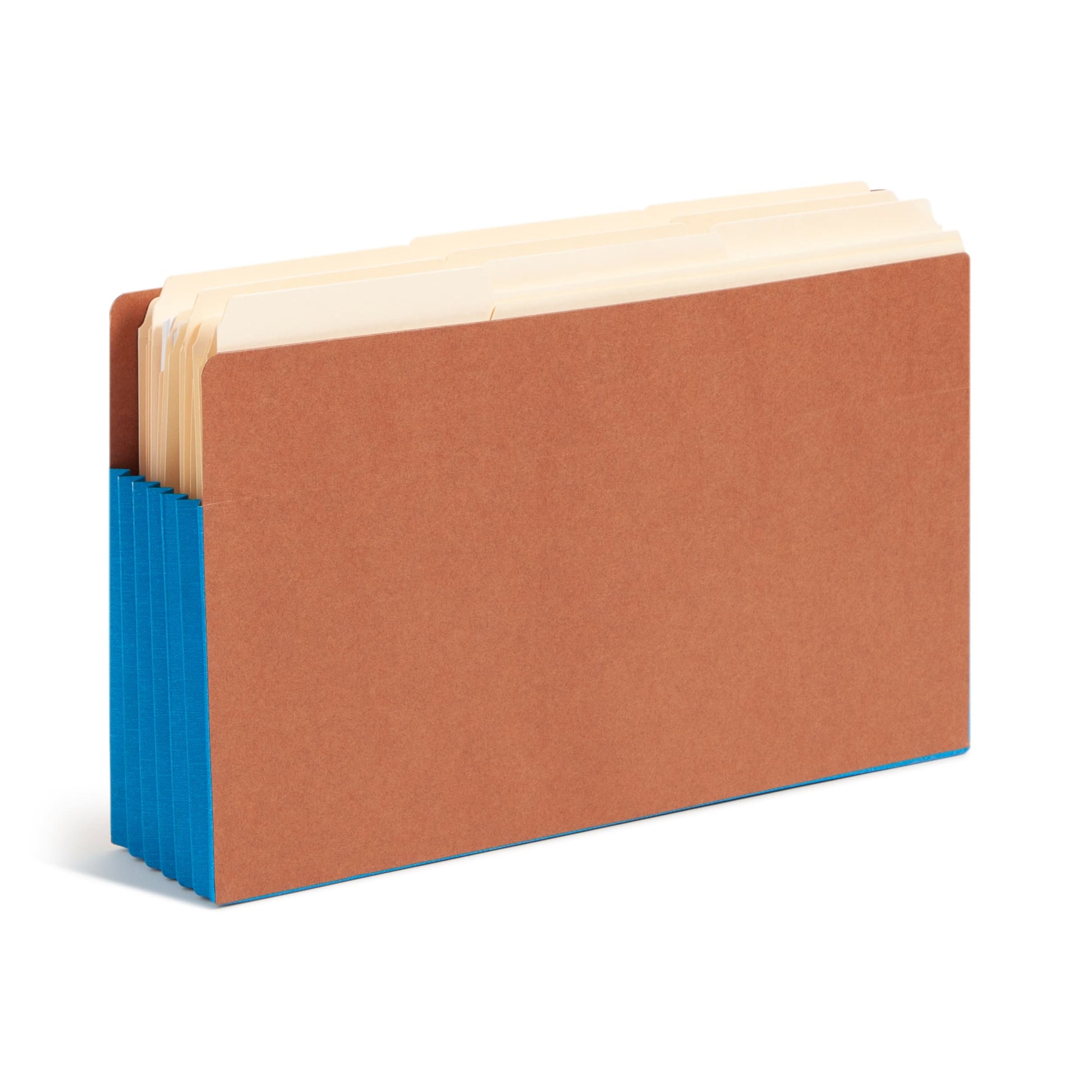 Reinforced End Tab File Pockets, Straight-Cut Tab, 5-1/4 inch Expansion, Blue Color, Extra Wide Legal Size, Set of 10, 30086486746893