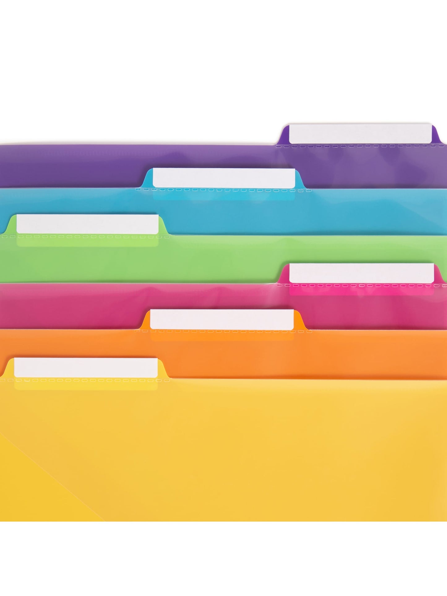 Three-Ring Binder Poly Index Dividers, 6 Dividers Each, 1/3-Cut Tabs, Assorted Colors Color, Letter Size, Set of 0, 30086486894211
