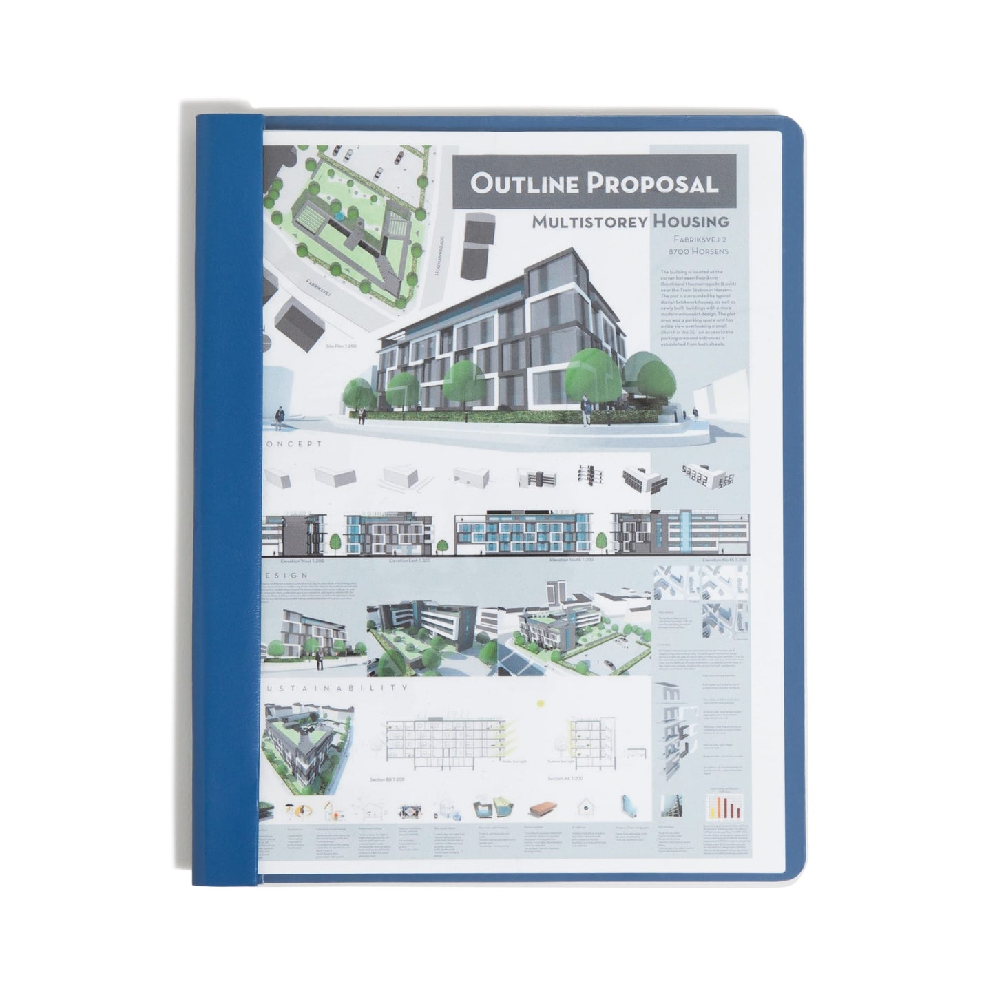Heavyweight Paper Report Covers with Clear Front, Dark Blue Color, Letter Size, Set of 25, 30086486874558
