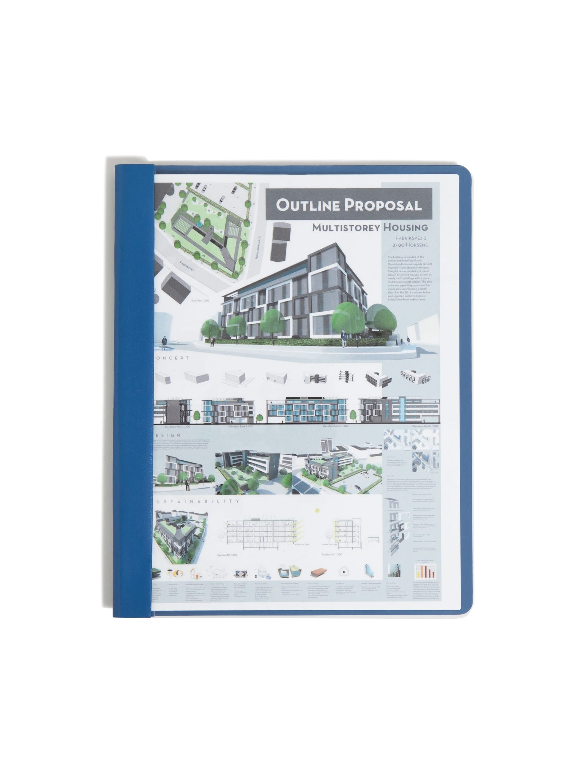 Heavyweight Paper Report Covers with Clear Front, Dark Blue Color, Letter Size, Set of 25, 30086486874558