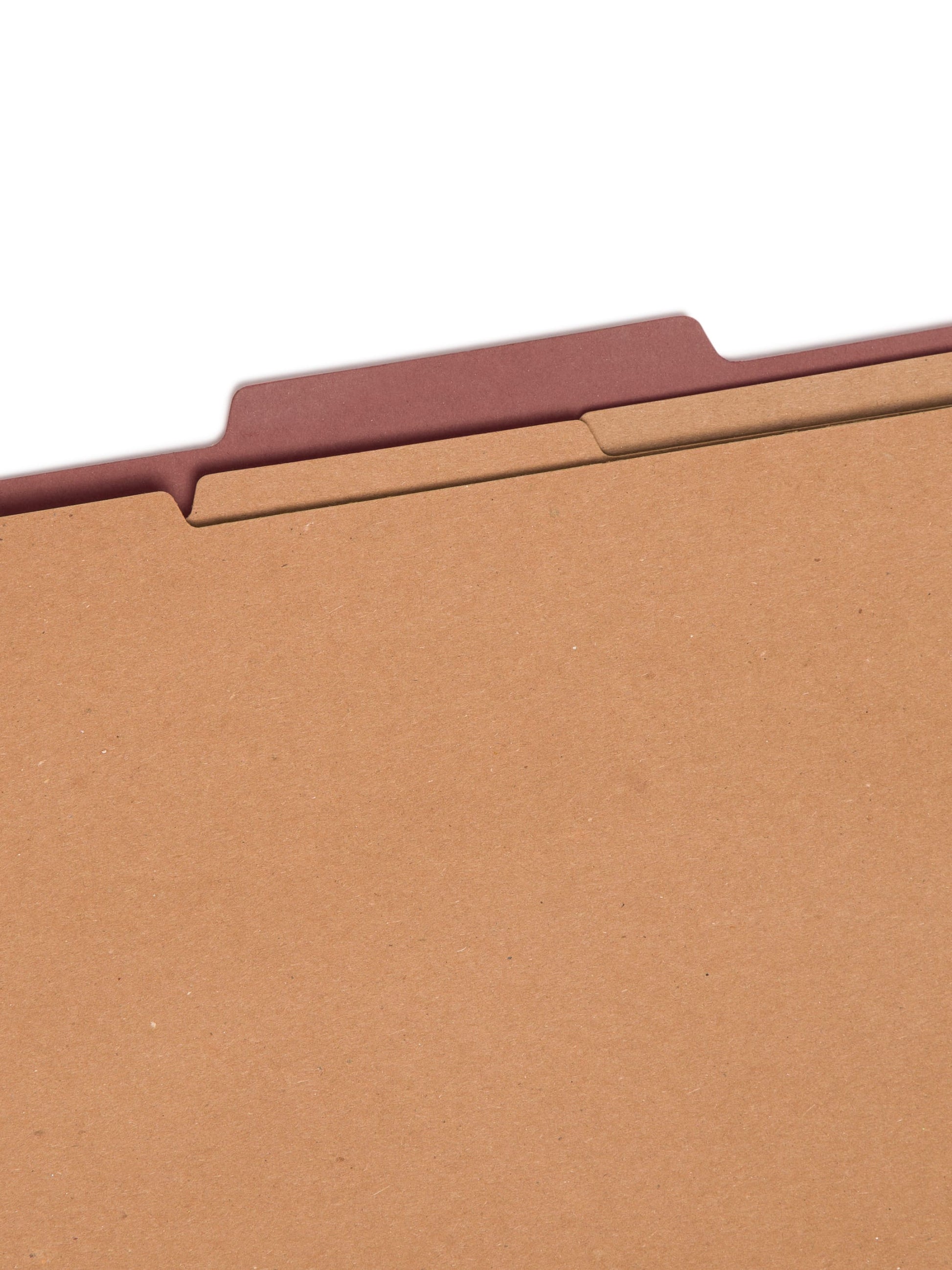 SafeSHIELD® Pressboard Classification File Folders, 3 Dividers, 3 inch Expansion, 2/5-Cut Tab, Red Color, Letter Size, Set of 10, 30086486140929