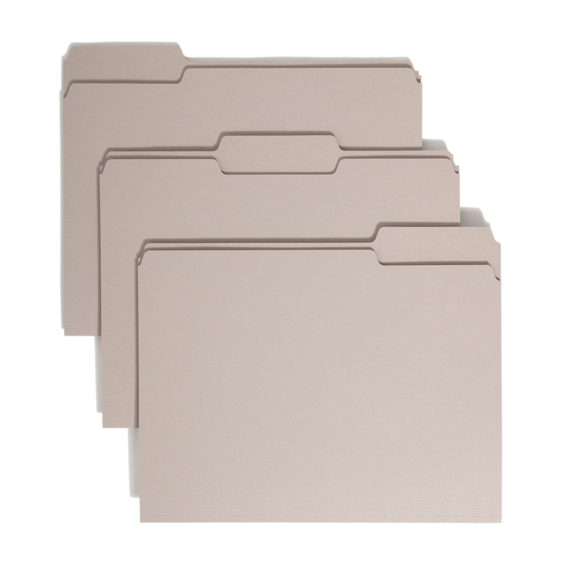 Standard File Folders, 1/3-Cut Tab, Gray Color, Letter Size, Set of 100, 086486123433