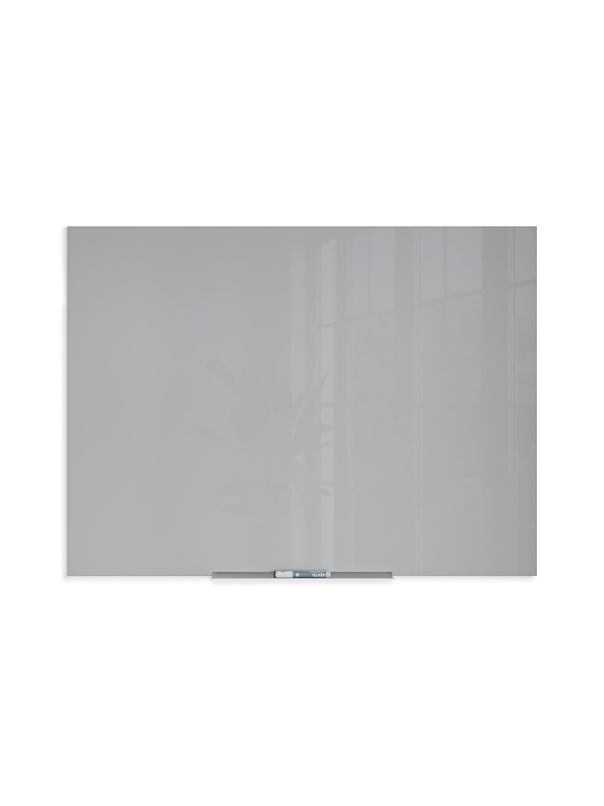 Floating Glass Non-Magnetic Dry Erase Board, Gray, 47" x 35", 3 x 4, Gray, 47" X 35" Size, Set of 1, 817894029082