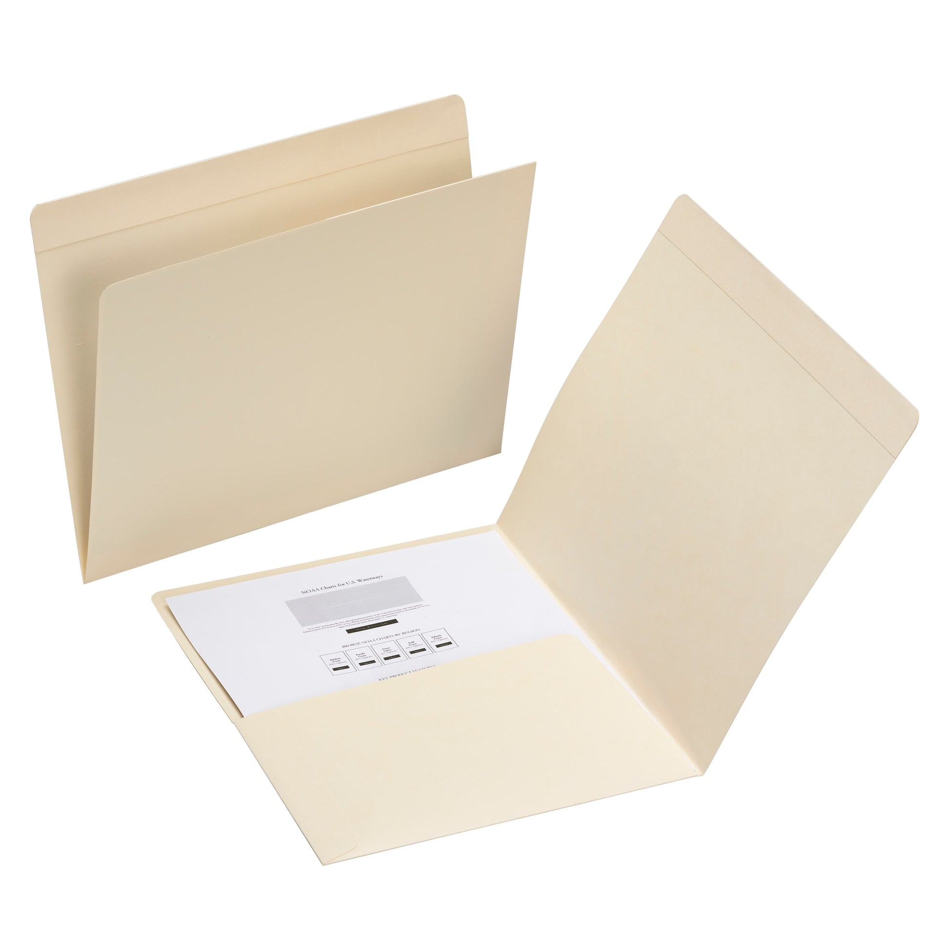 Reinforced Tab Pocket File Folders, Manila Color, Letter Size, Set of 50, 086486103152