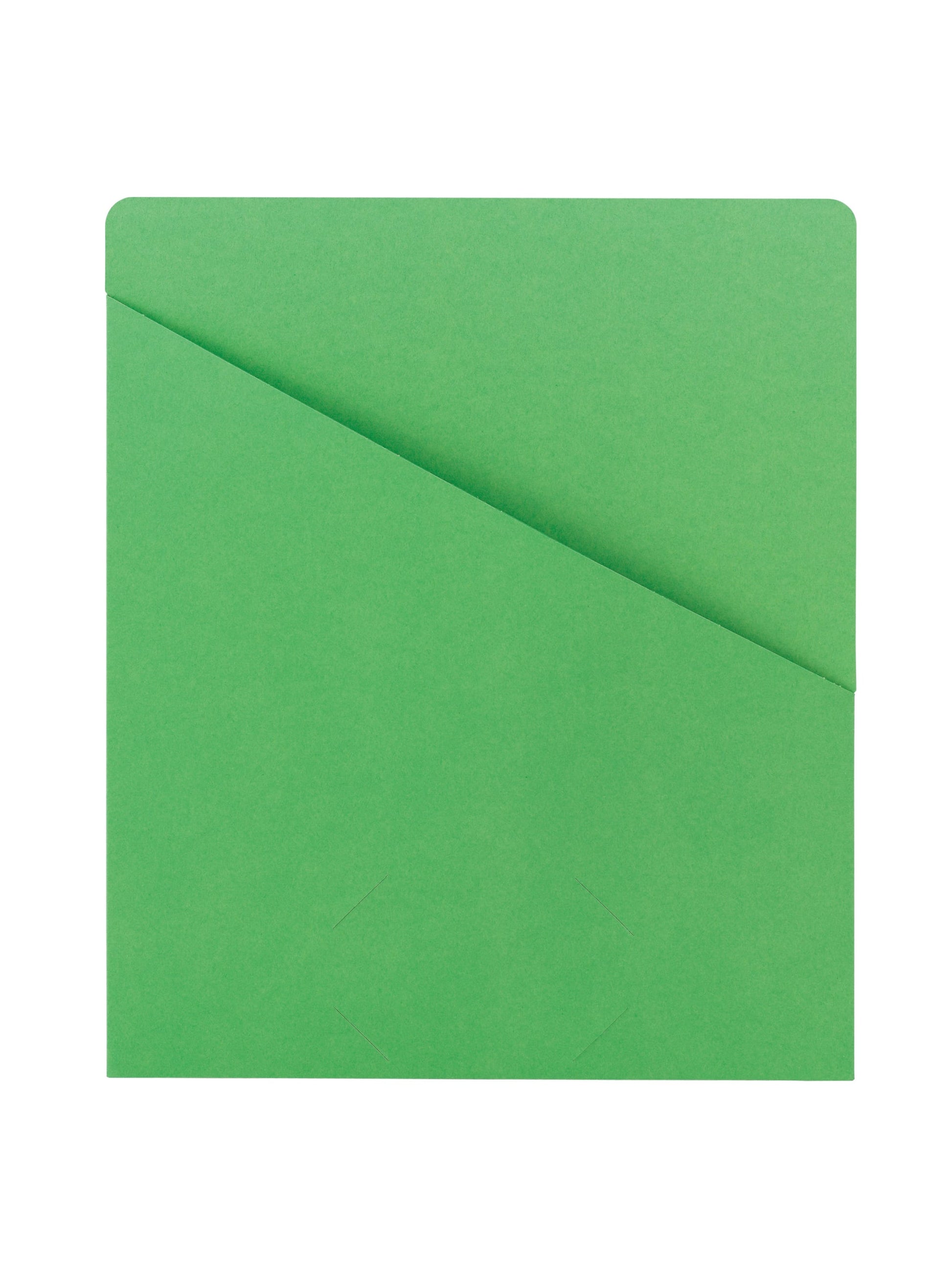Organized Up® Slash Jackets, Flat-No Expansion, Green Color, Letter Size, Set of 25, 086486754323
