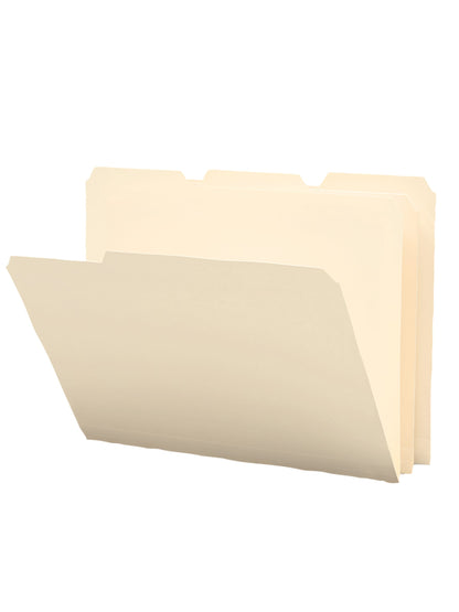 Poly File Folders, 1/3-Cut Tab, Manila Color, Letter Size, Set of 12, 086486105101
