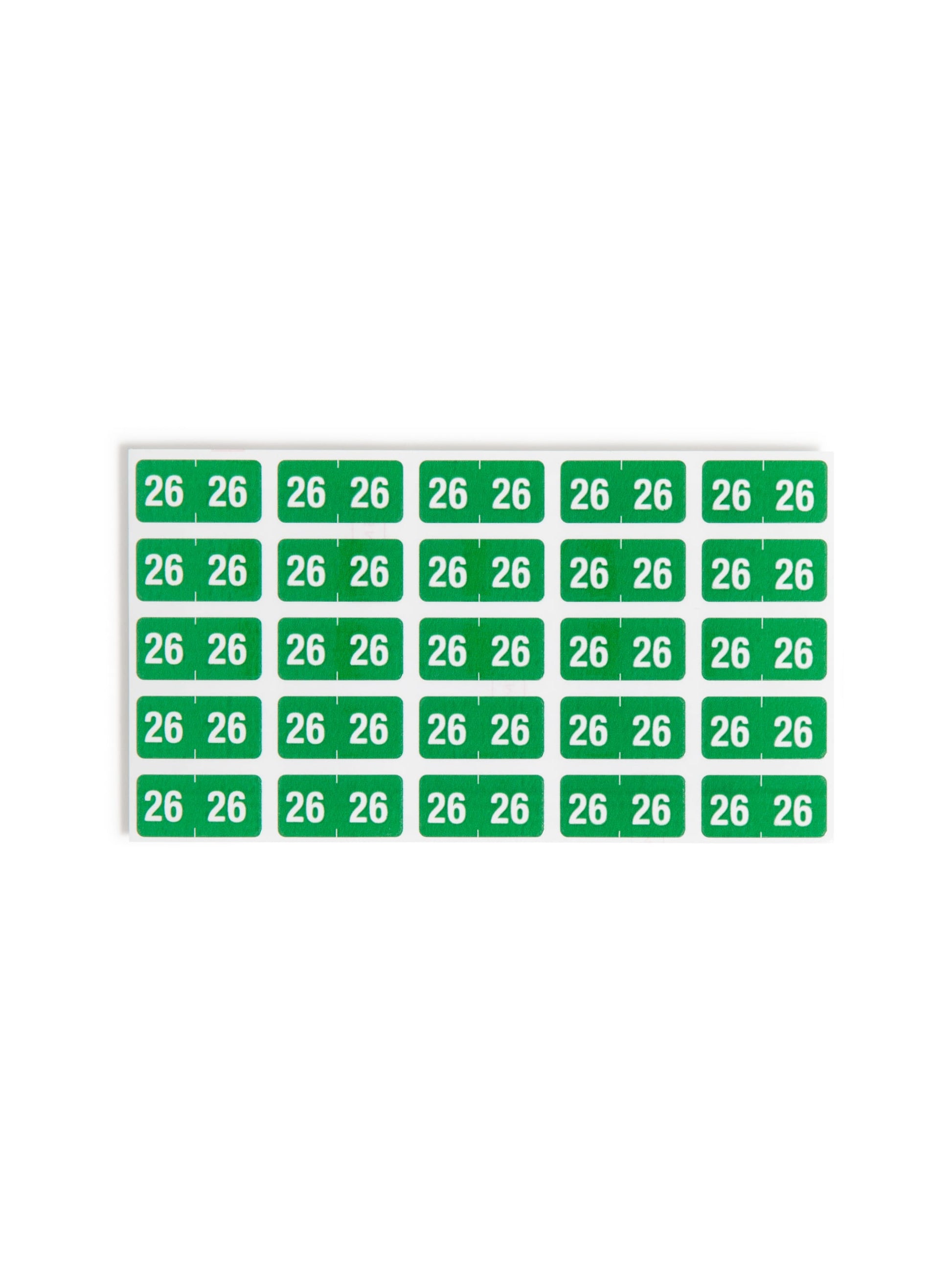 ETS Color-Coded Year Labels - Sheets, Green Color, 1" X 1/2" Size, Set of 250, 086486679268