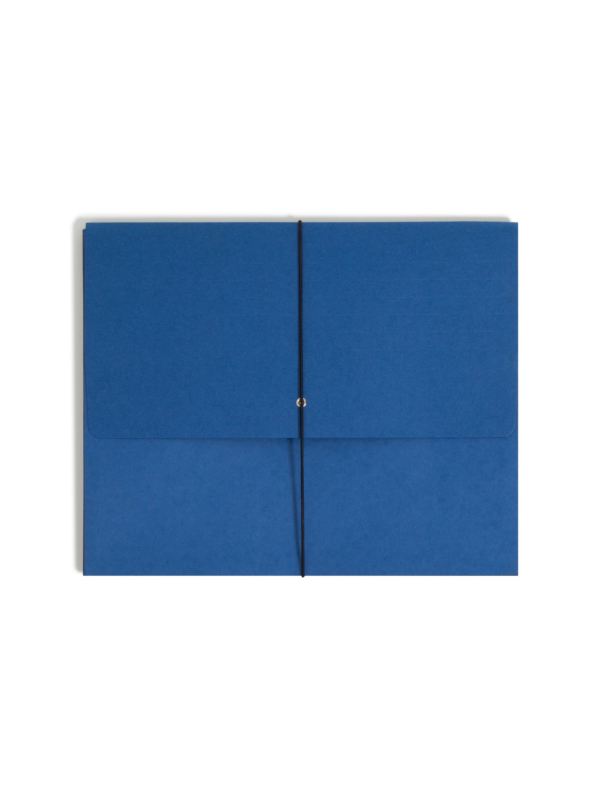 Extra Wide Expanding Wallets with Elastic Cord, 5-1/4 Inch Expansion, Navy Color, Extra Wide Letter Size, Set of 10, 30086486711228