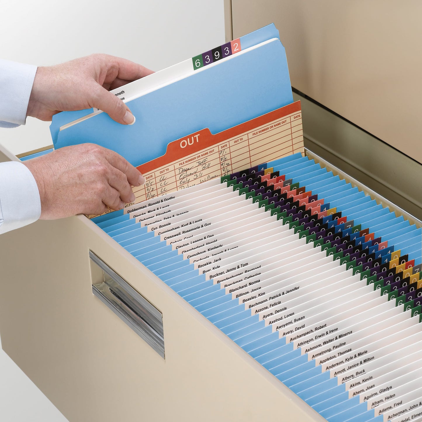 Reinforced Tab File Folders, Straight-Cut Tab, Blue Color, Letter Size, Set of 100, 086486120104