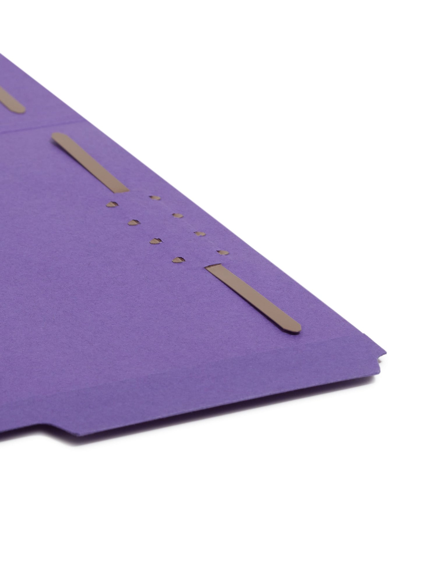 Reinforced Tab Fastener File Folders, 1/3-Cut Tab, 2 Fasteners, Purple Color, Letter Size, Set of 50, 086486130400