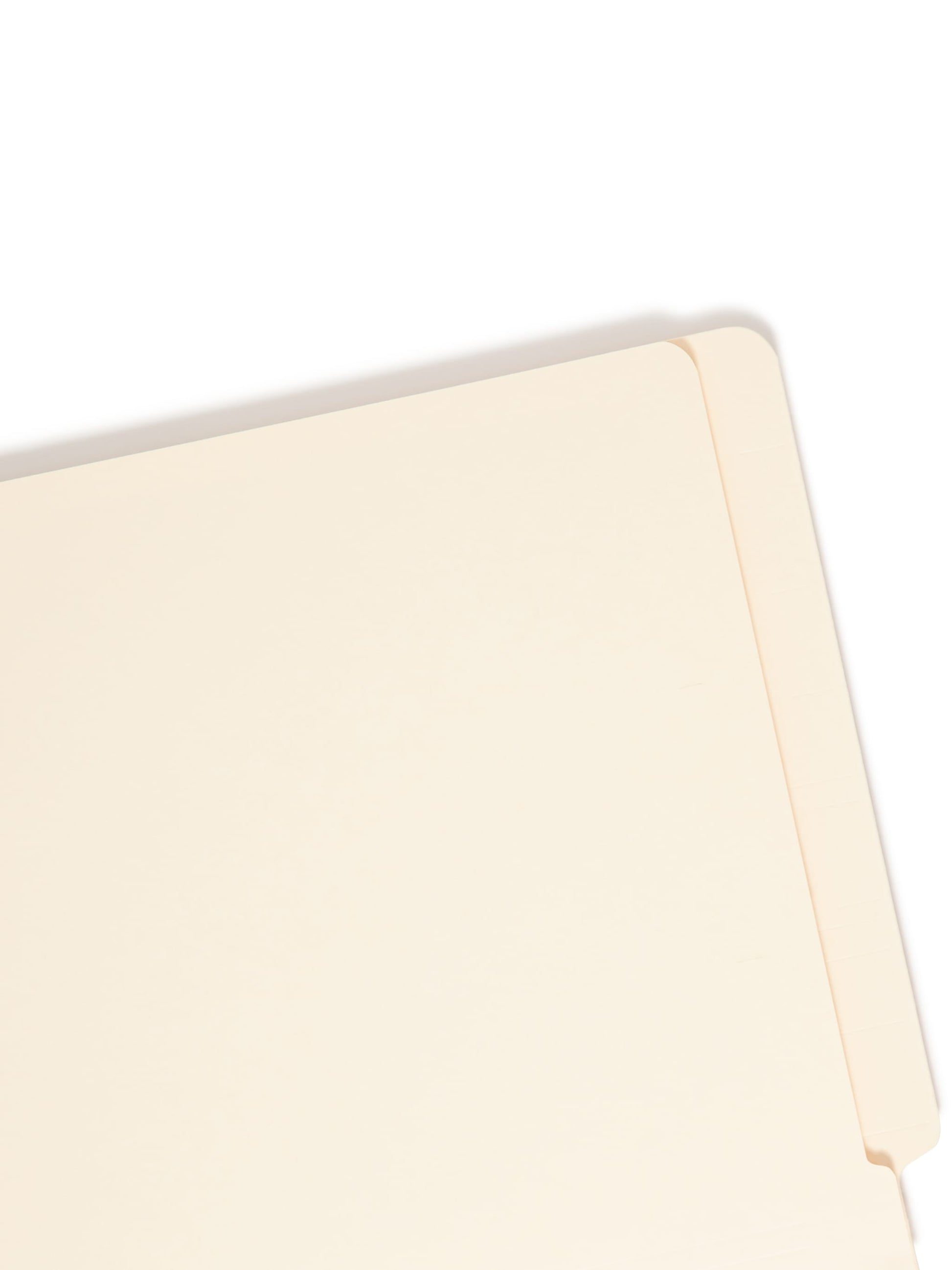 End Tab Fastener Folders with Shelf-Master® Reinforced Tab, Straight-Cut Tab, Two Fasteners, Manila Color, Letter Size, Set of 50, 086486342155