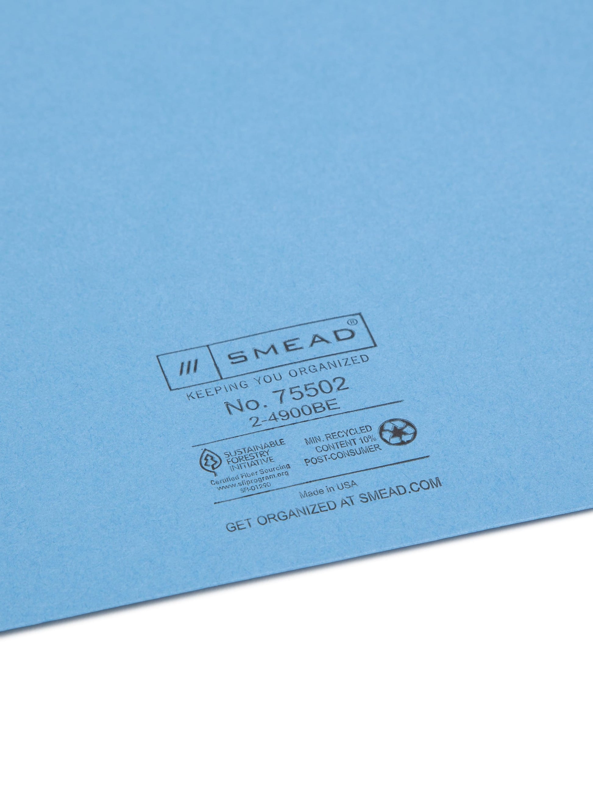 Colored File Jackets, Reinforced Straight-Cut Tab, No Expansion, Blue Color, Letter Size, Set of 100, 30086486755024
