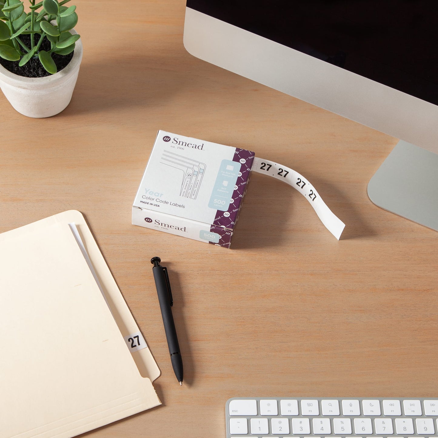 ETYJ Color-Coded Year Labels, White Color, 1-1/2" X 3/4" Size, Set of 500, 086486683272