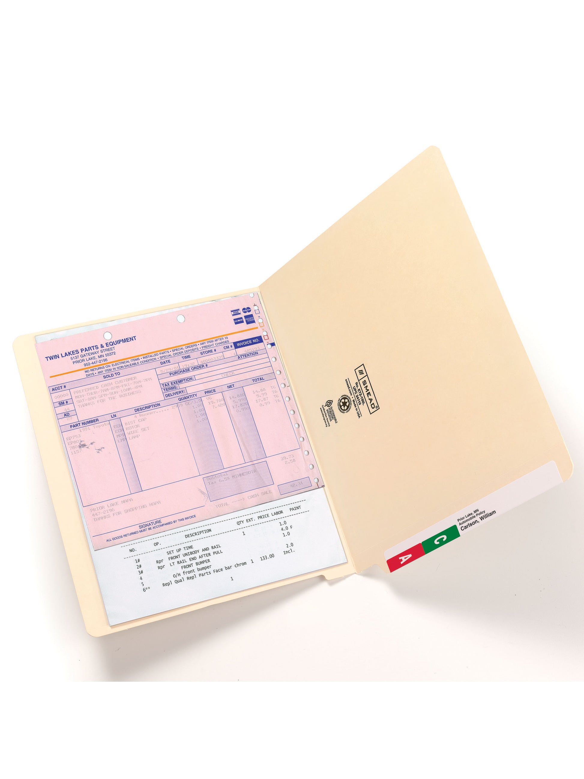 Shelf-Master® Reinforced End Tab File Folders, Straight-Cut Tab, 9-1/2 inch Front, Manila Color, Letter Size, Set of 100, 086486241106