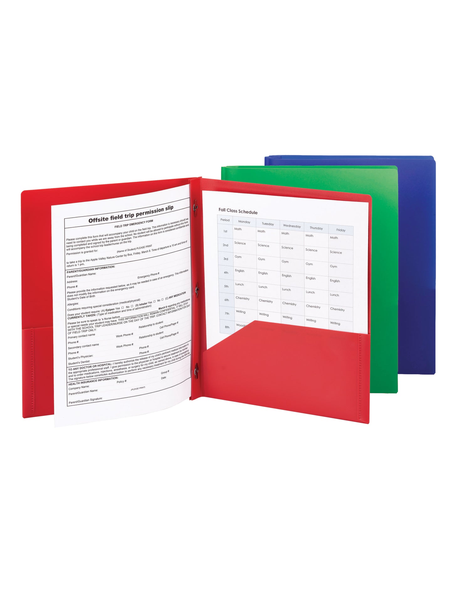 Poly Two-Pocket Folders with Fasteners, Assorted Colors Color, Letter Size, Set of 1, 086486877374